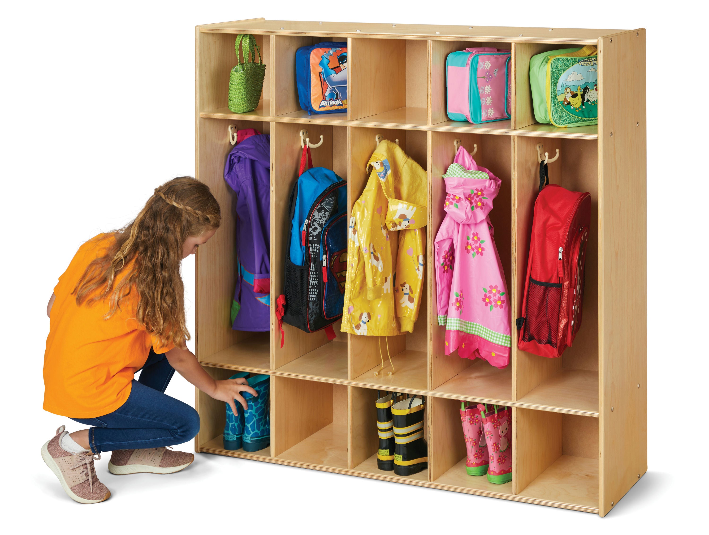 Young Time® 5 Section Wooden Classroom Locker With Storage — 7106YT_wkid.jpg