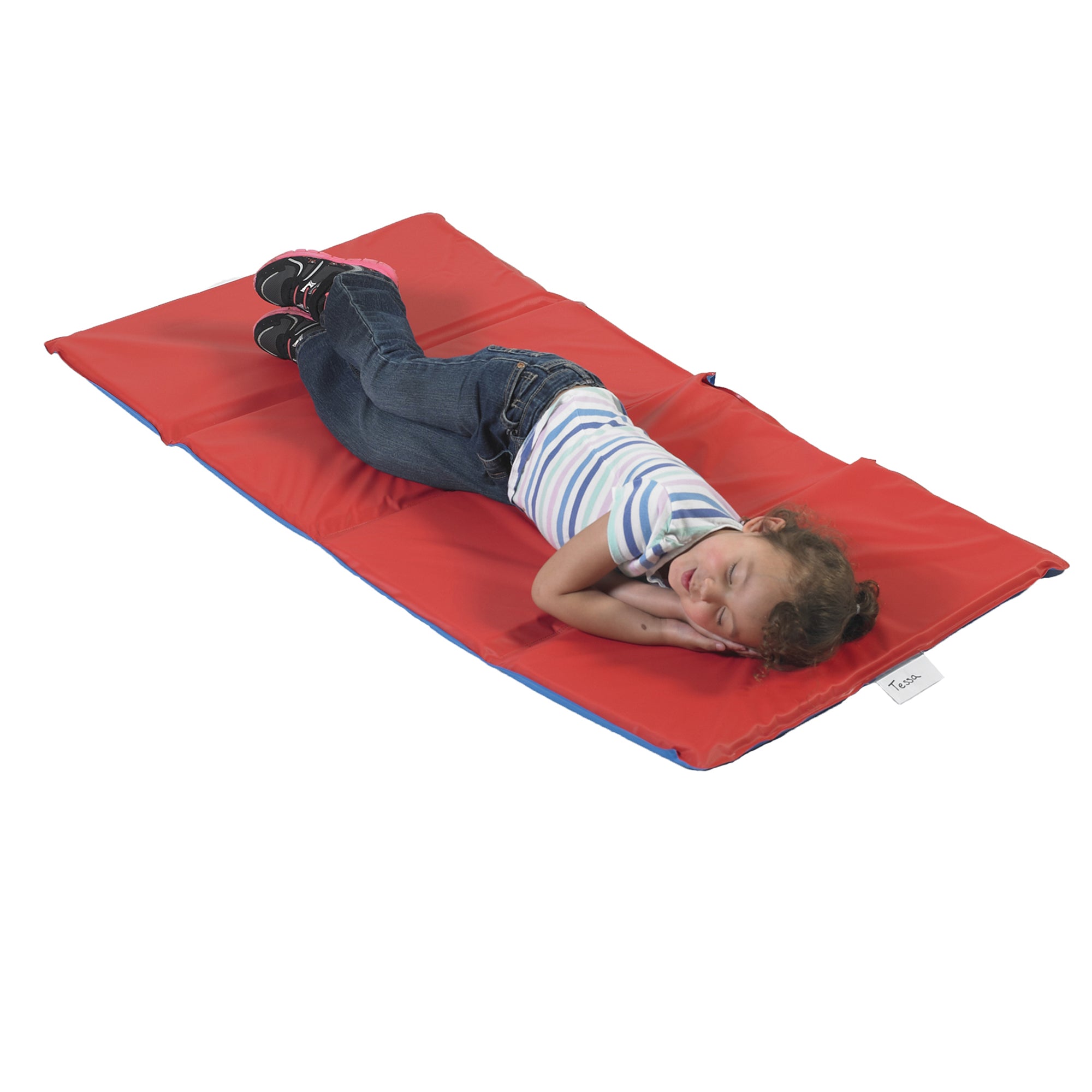 Angels Rest™ Nap Mat 1″ – Red/Blue 4-Section Folding Mat — CF400-508RB