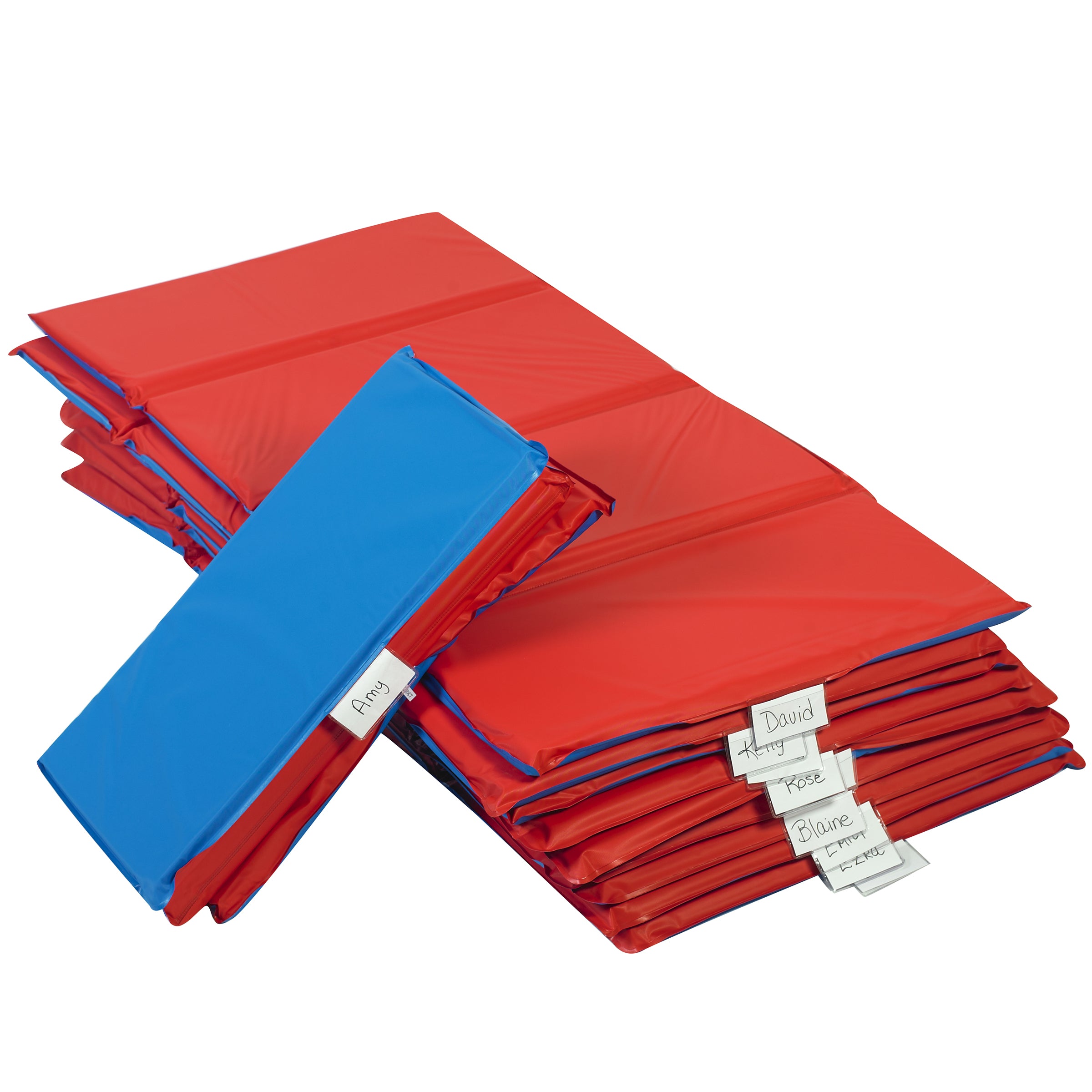 Angels Rest™ Nap Mat 1″ – Red/Blue 4-Section Folding Mat — CF400-525RB