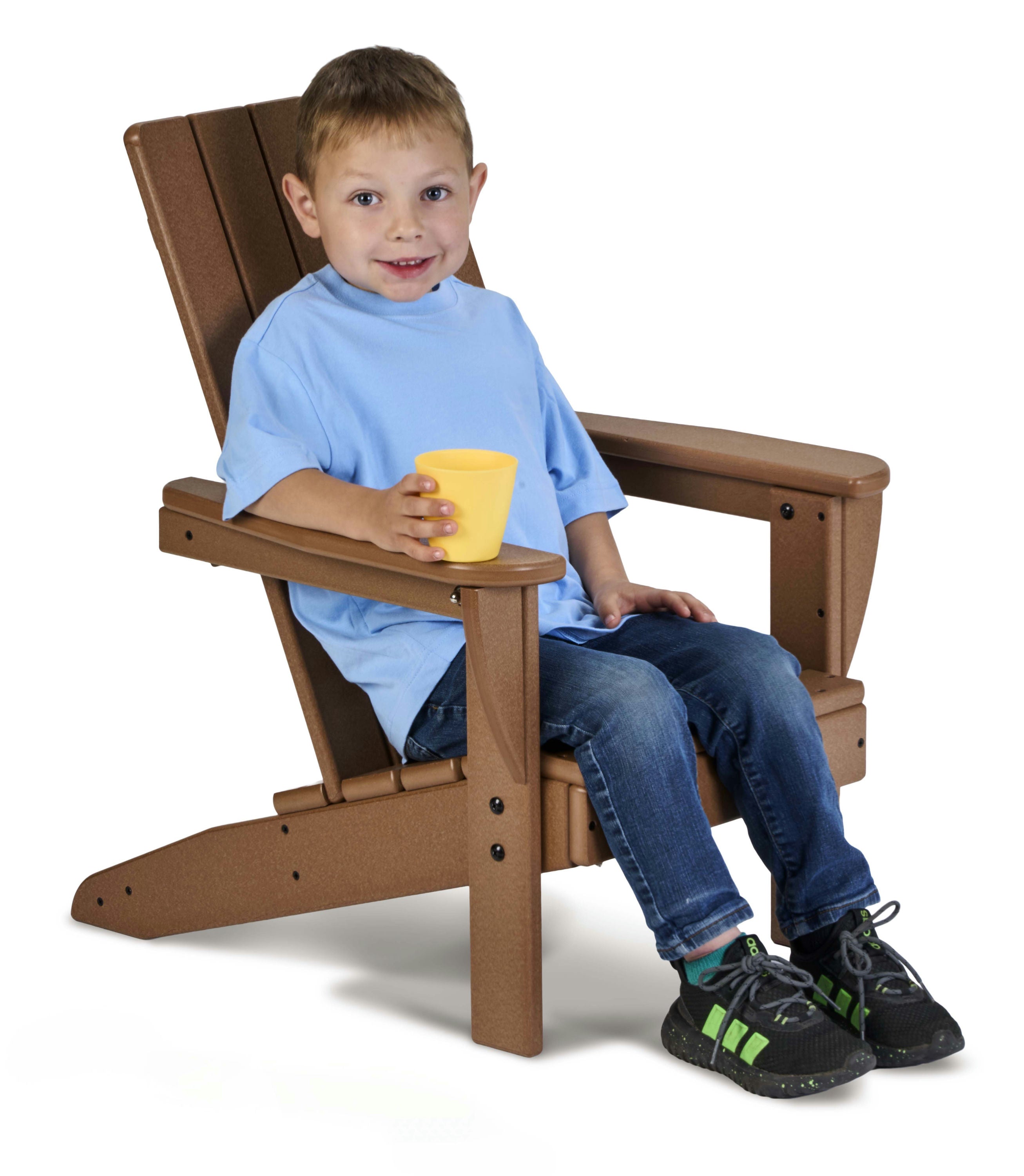 EverPlay® EverPlay® Kids HDPE Plastic Brown Adirondack Outdoor Patio Chair