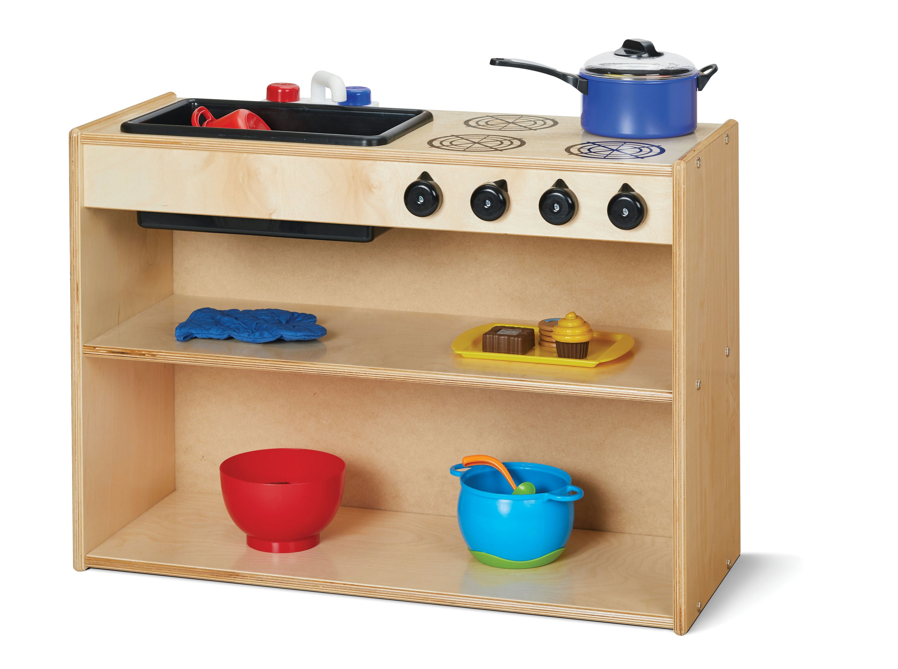 Young Time® Kids Wooden Play Kitchenette Set — 7079YT.jpg
