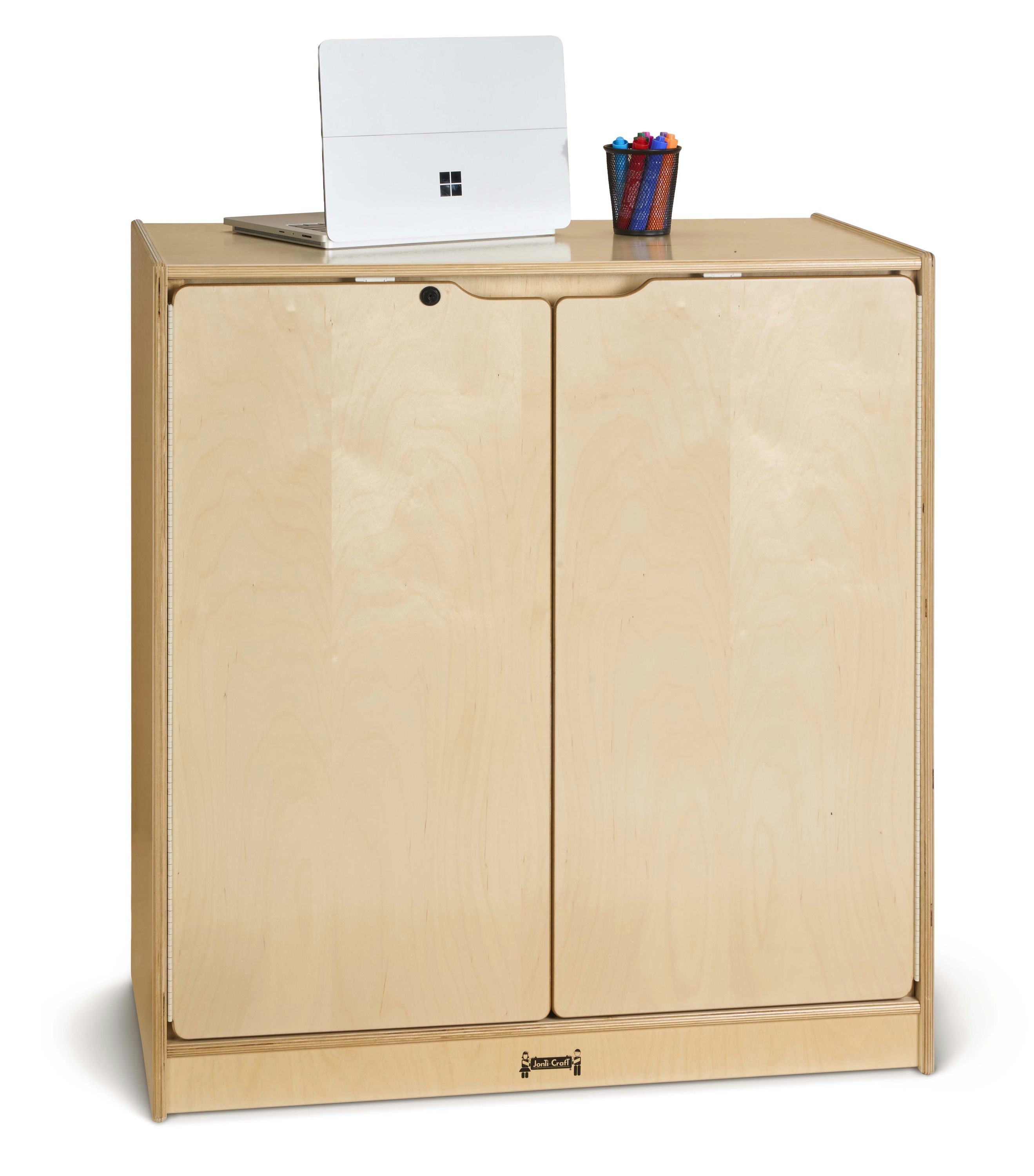Jonti-Craft® Small Lockable Wooden Storage Cabinet With Doors and Shelves