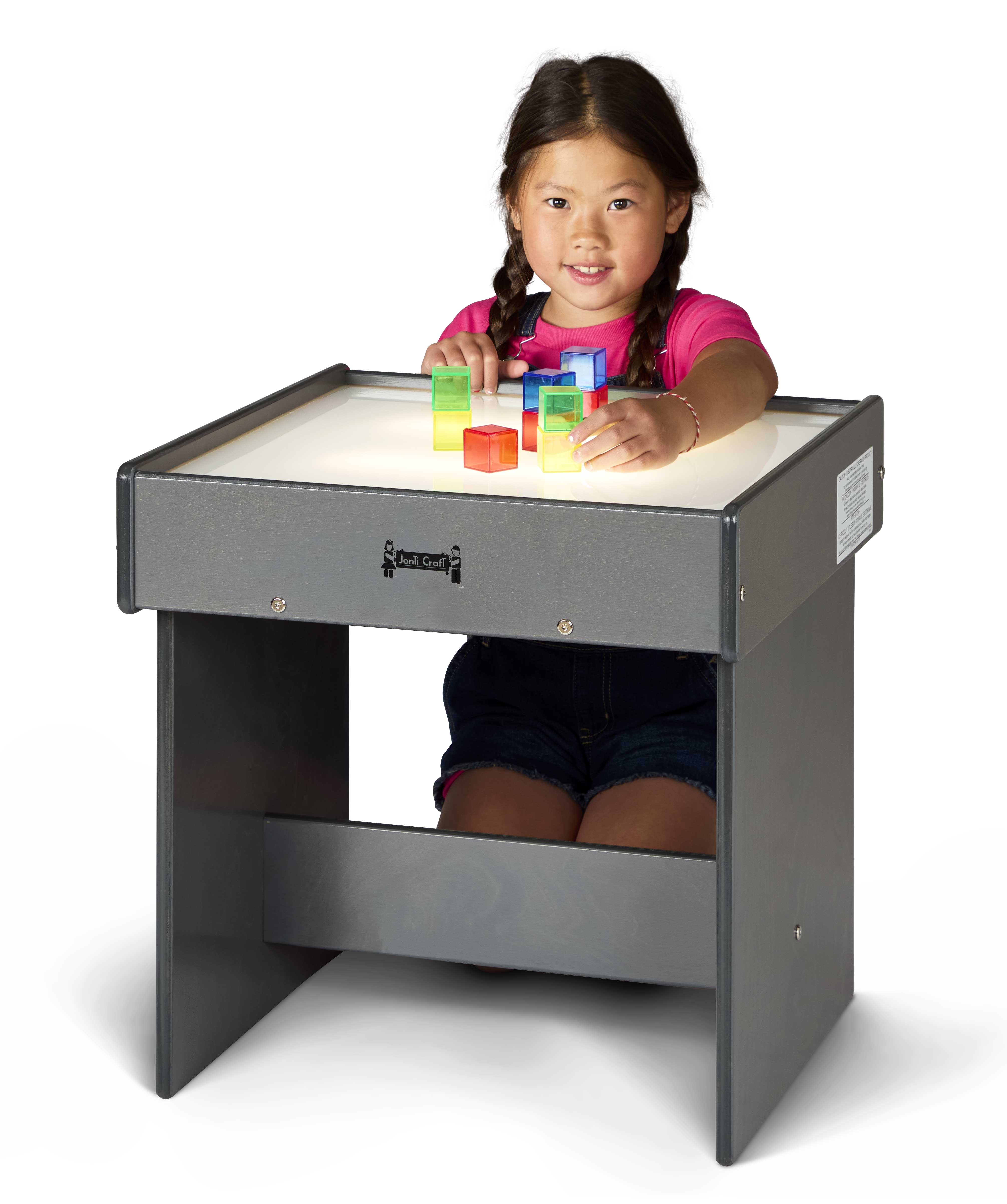 Jonti-Craft® Gray Wood Kids Classroom Light Box Table