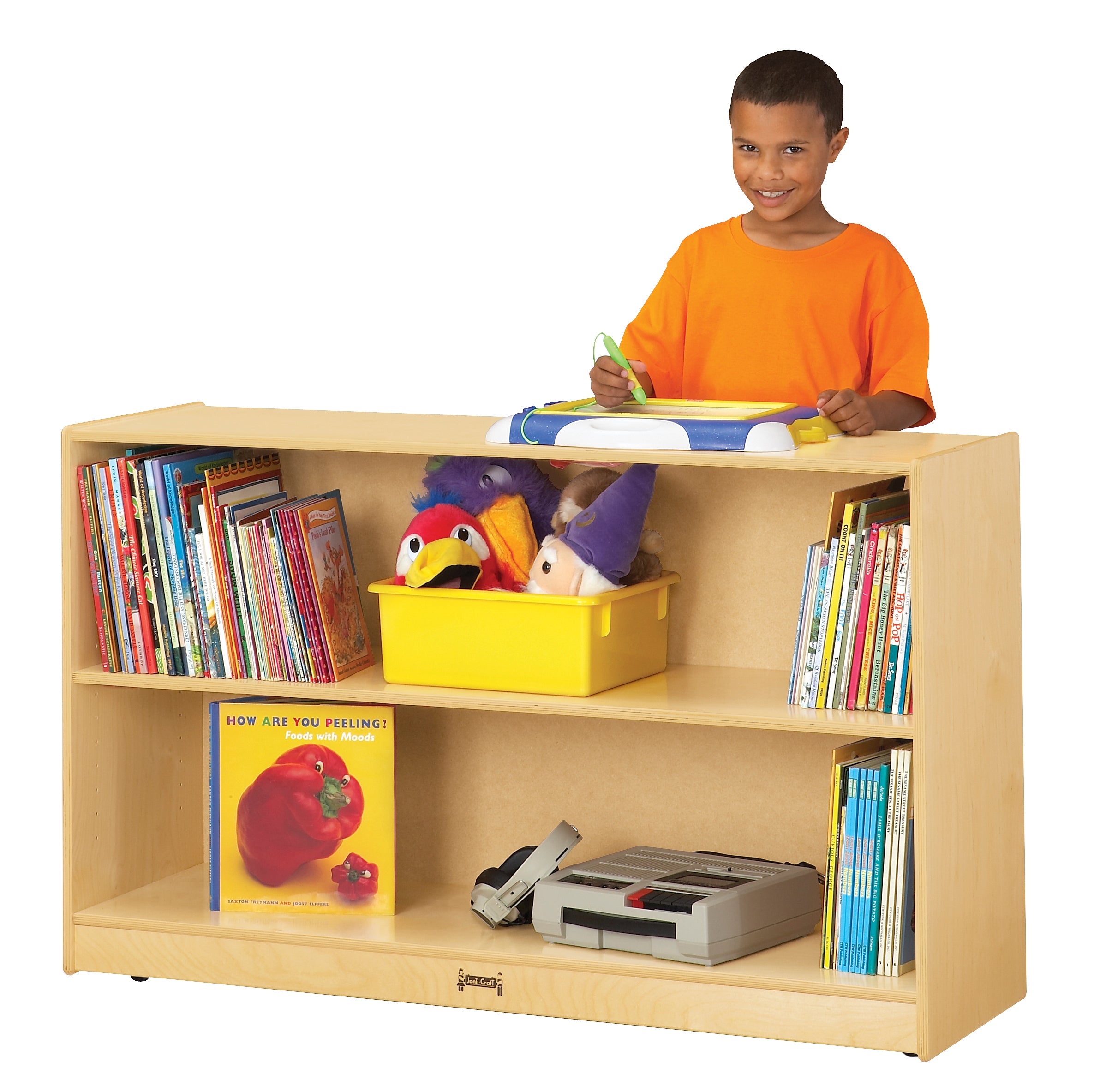 Jonti-Craft® Low Adjustable Mobile Straight-Shelf