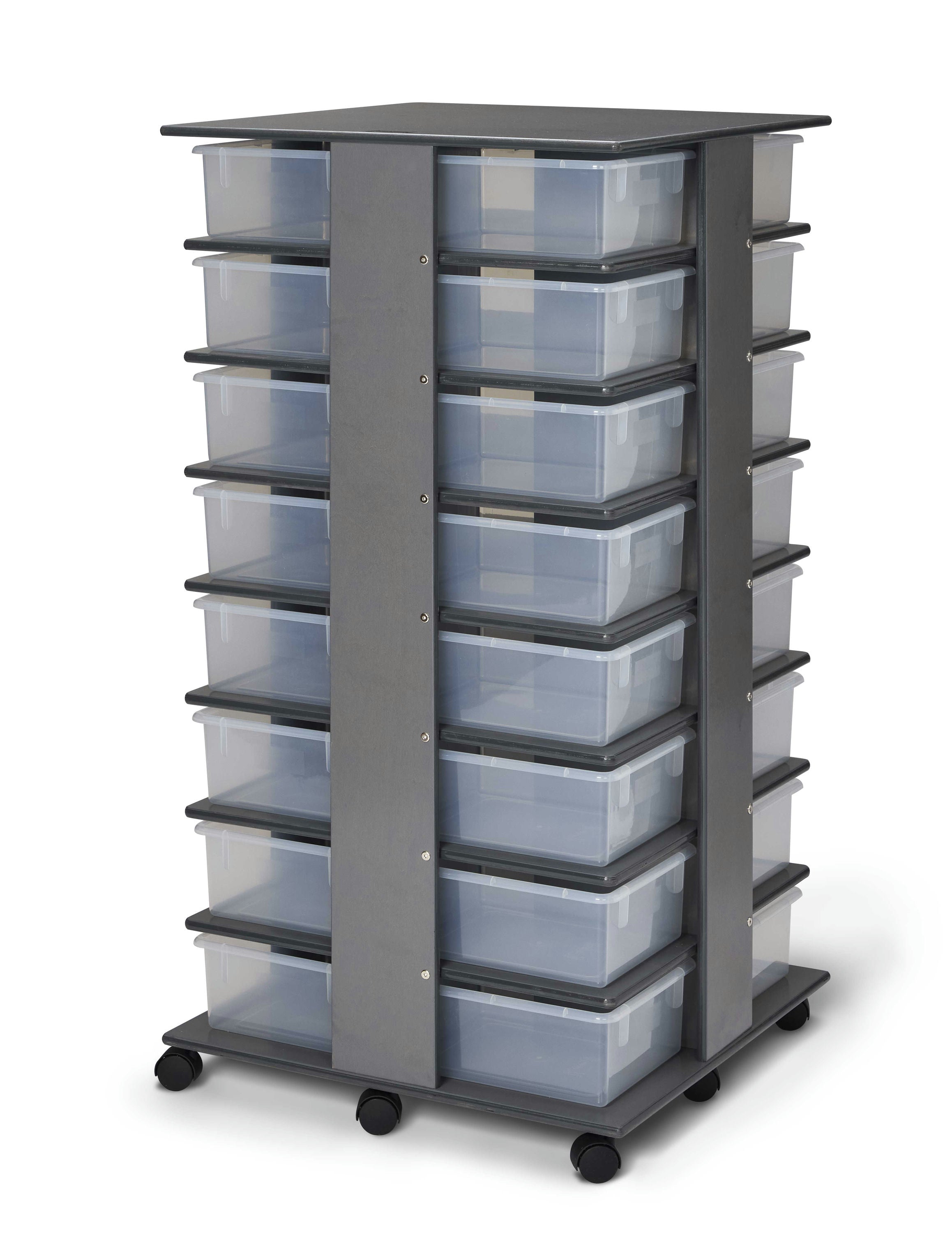 Jonti-Craft® 32 Tub Wooden Gray Mobile Storage Tower