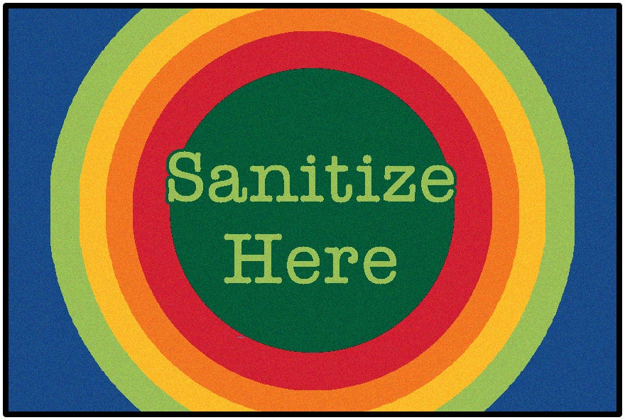 Rainbow Dot Sanitize Here Mat — SKU 37.71