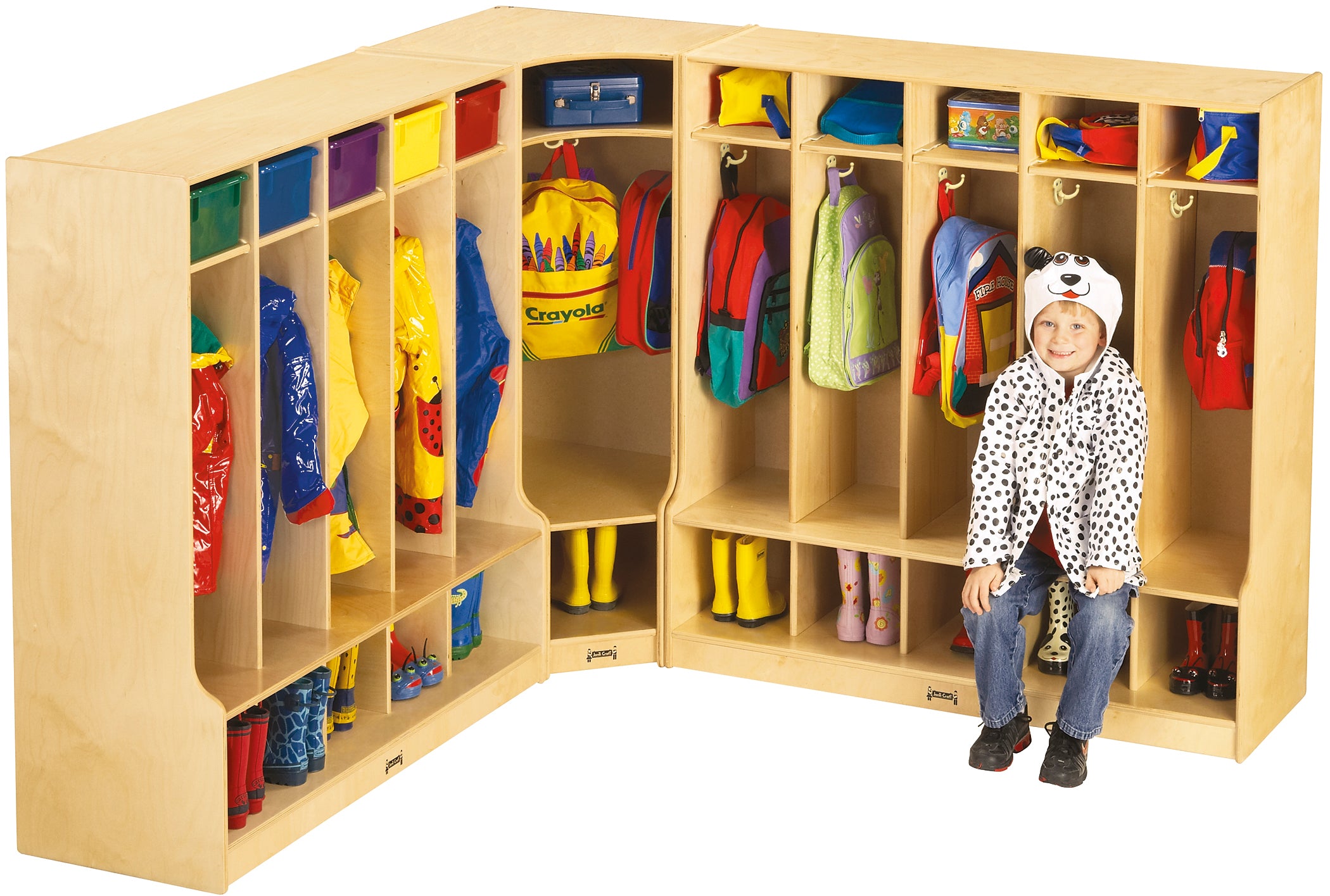 Jonti-Craft® 5 Section Coat Locker with Step