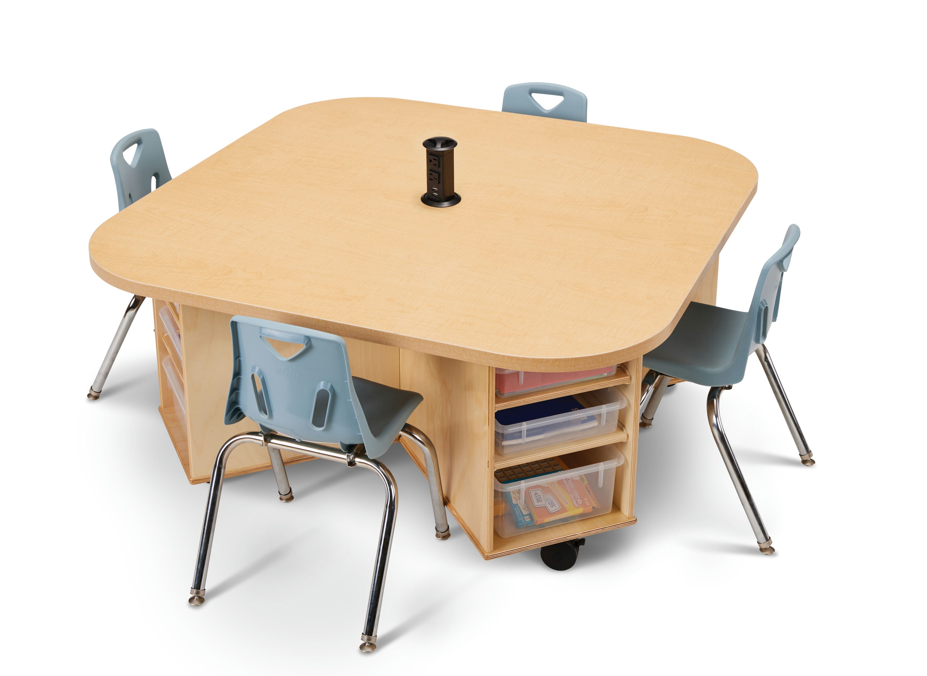 Jonti-Craft® Kids 4 Person Mobile STEM Storage School Classroom Table