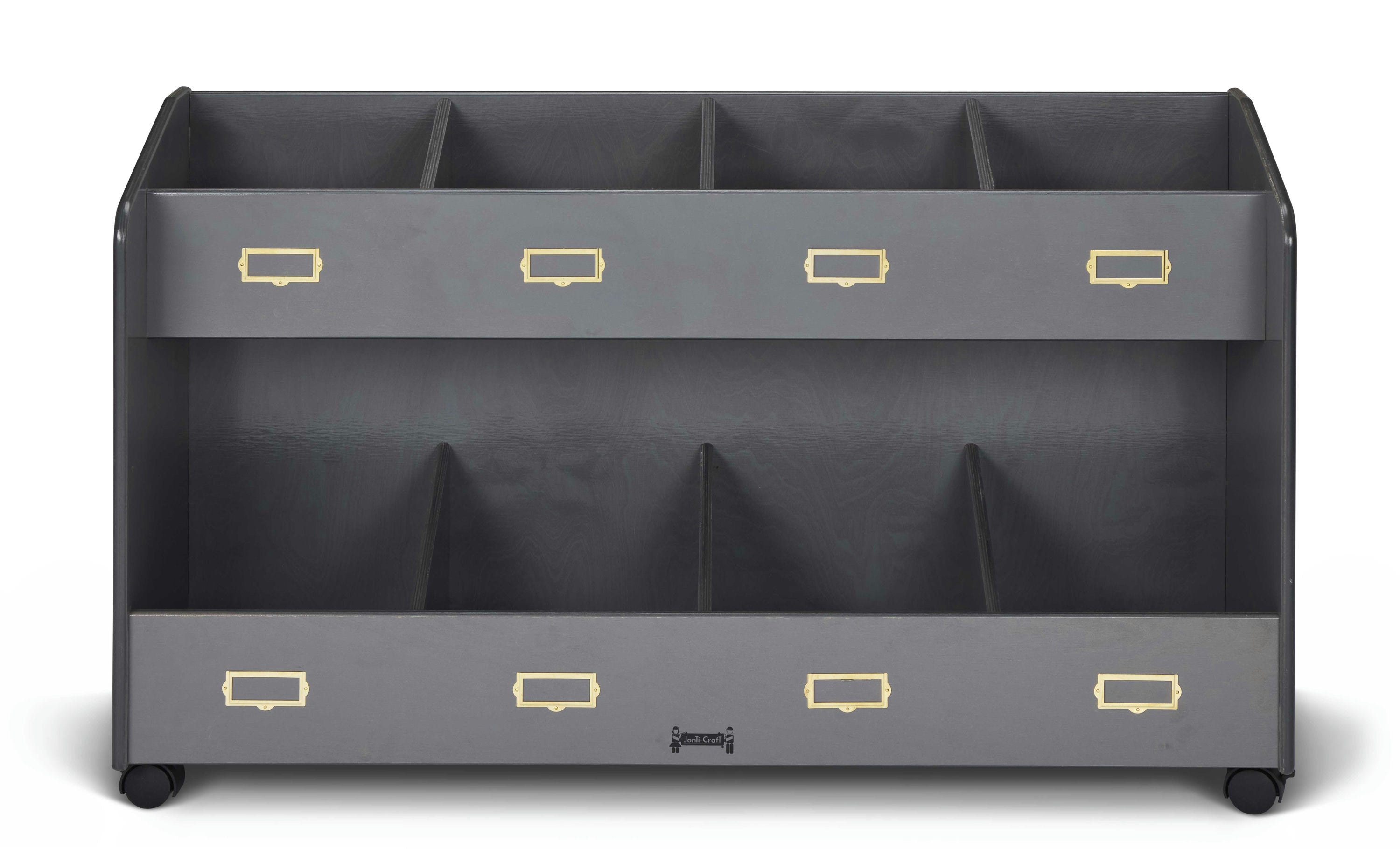 Jonti-Craft® 8 Section Mobile Gray Book Cart Organizer