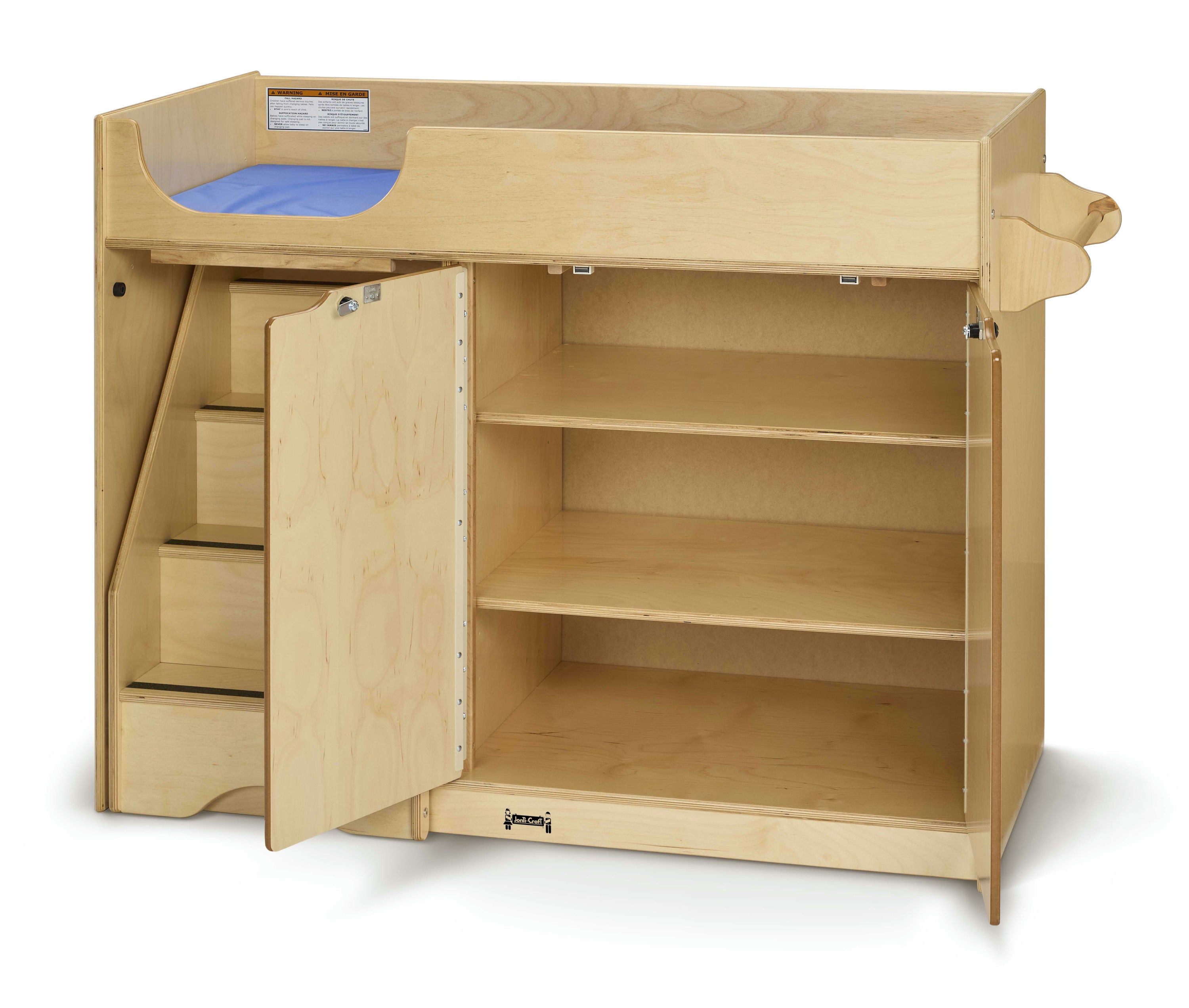 Jonti-Craft® Changing Table - with Stairs — 5131JC_opendoors.jpg