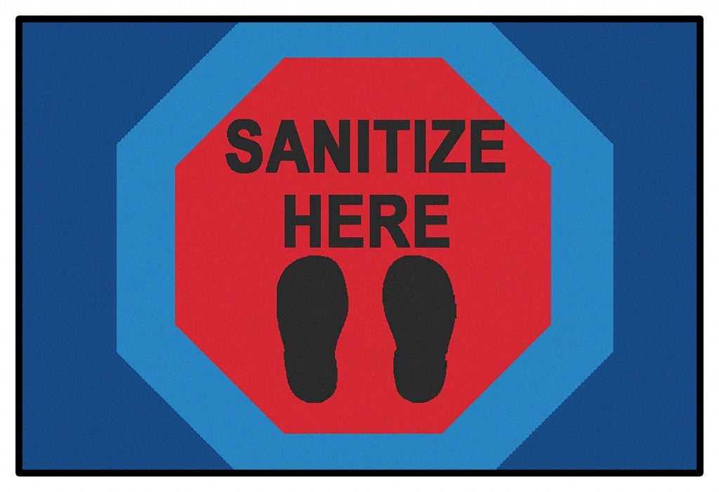 Dot Marks the Spot to Stop and Sanitize Here Mat — SKU 37.32