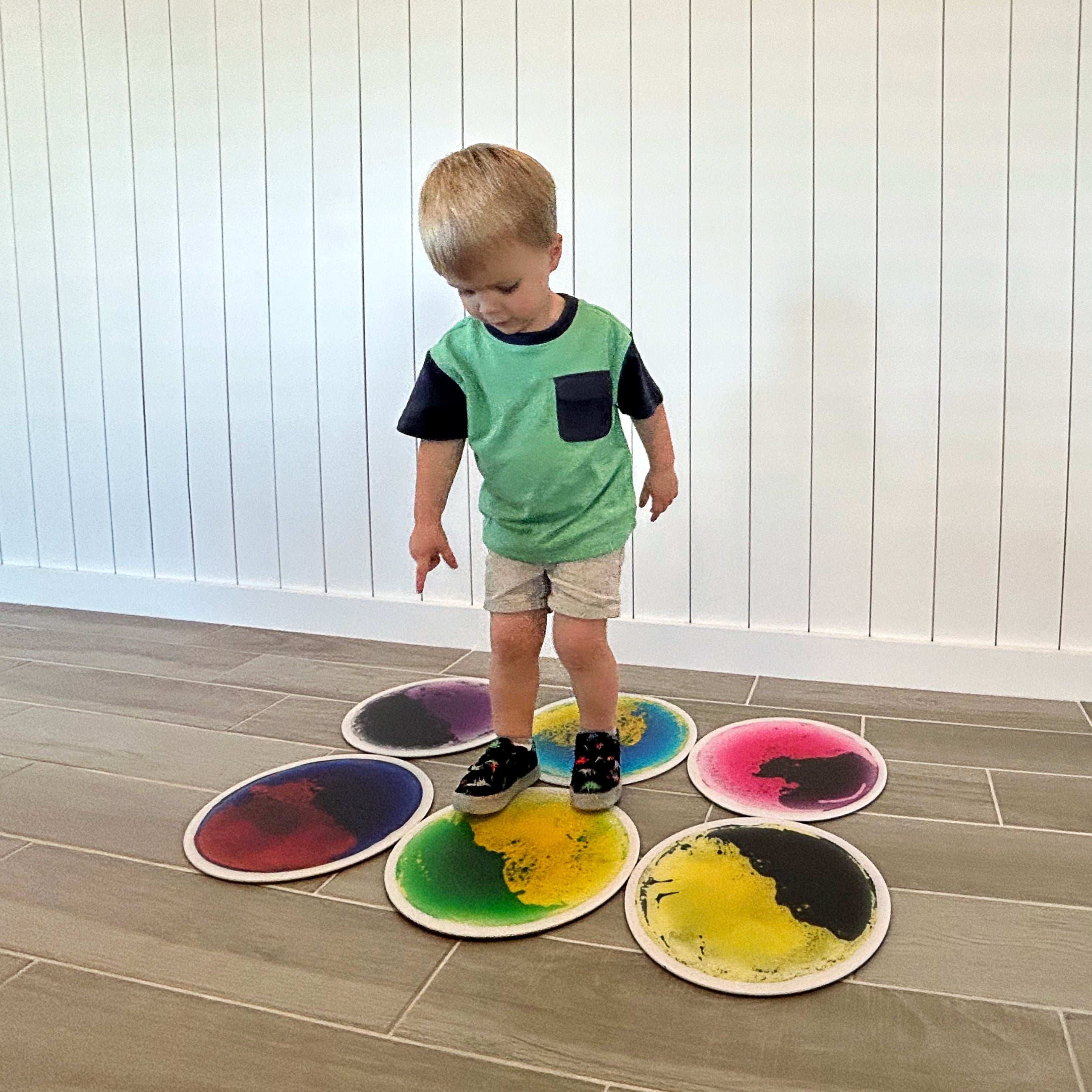 Kore Design™ Liquid Floor Tiles Assorted Color Disc (12”) - 1 Set (9pcs)