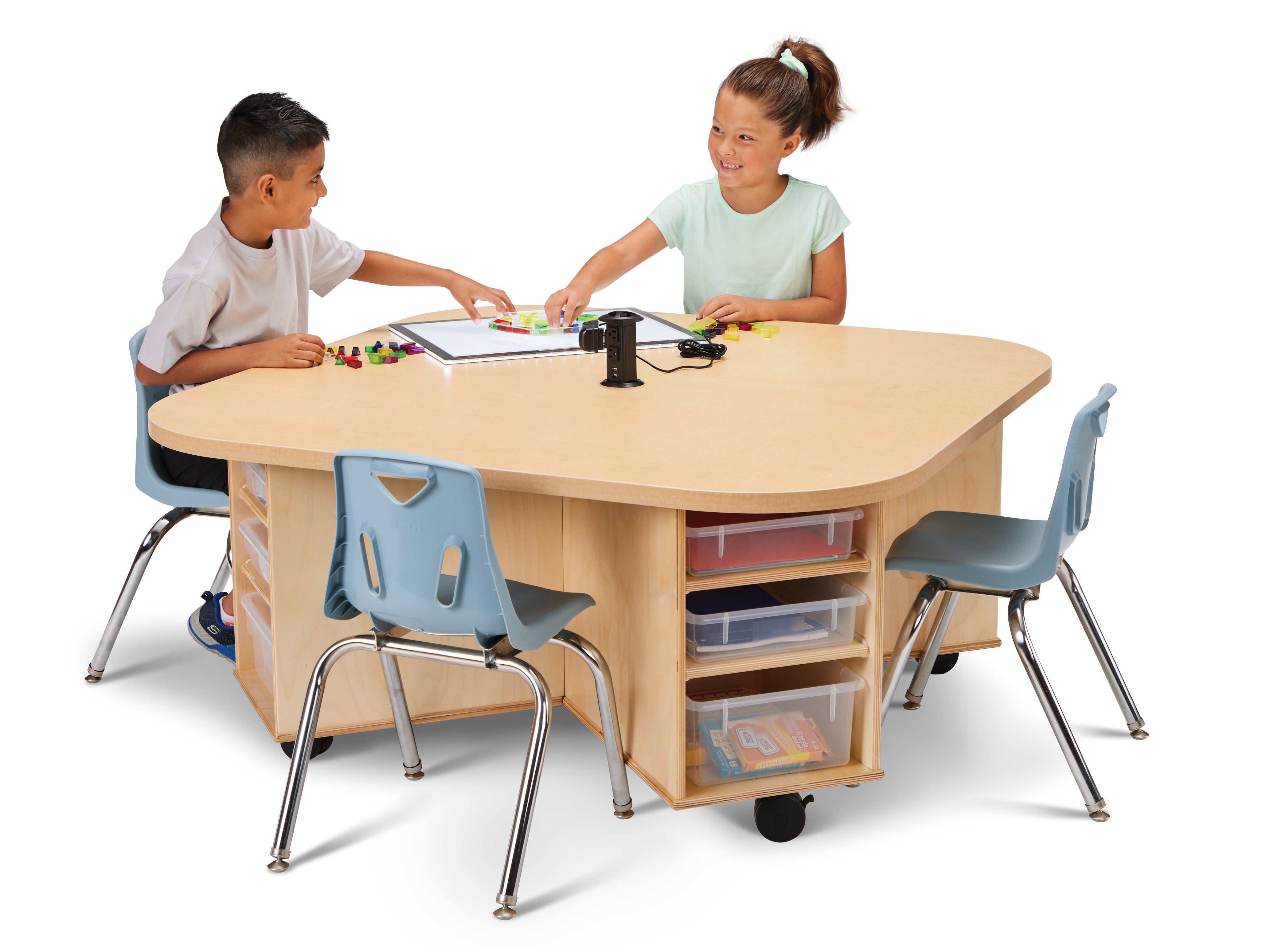 Jonti-Craft® Kids 4 Person Mobile STEM Storage School Classroom Table