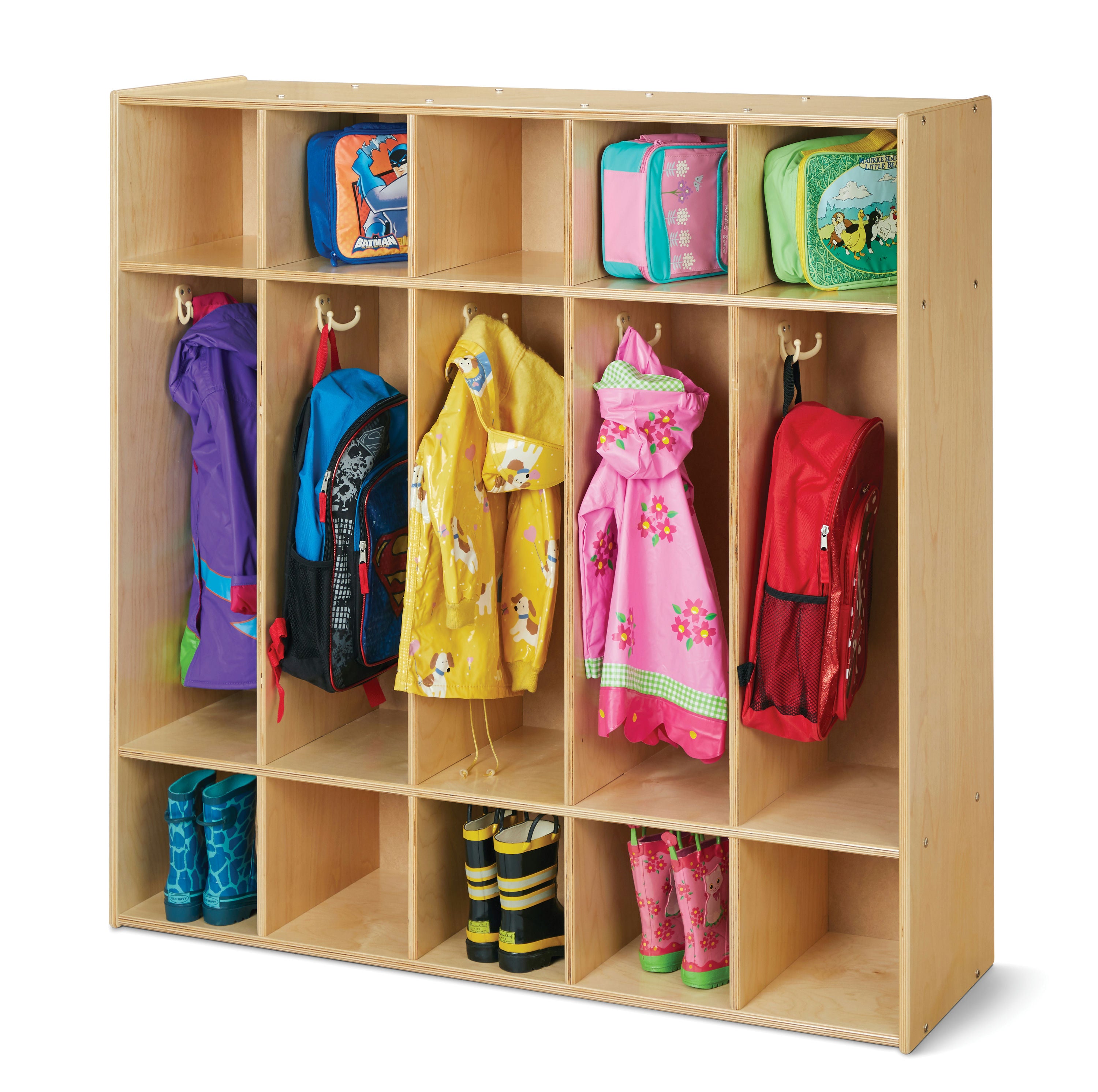 Young Time® 5 Section Wooden Classroom Locker With Storage — 7106YT.jpg