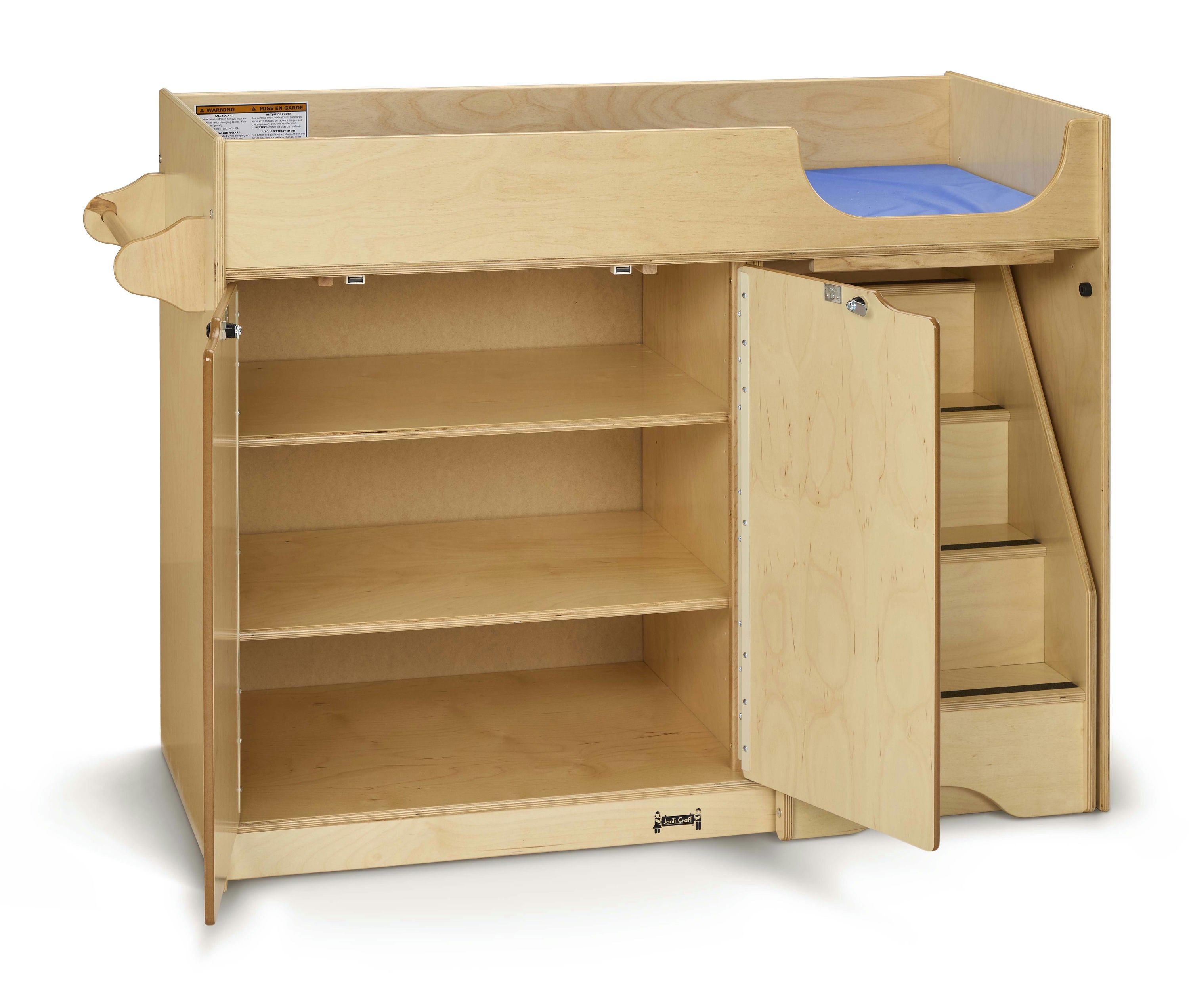 Jonti-Craft® Changing Table - with Stairs — 5137JC_opendoors.jpg