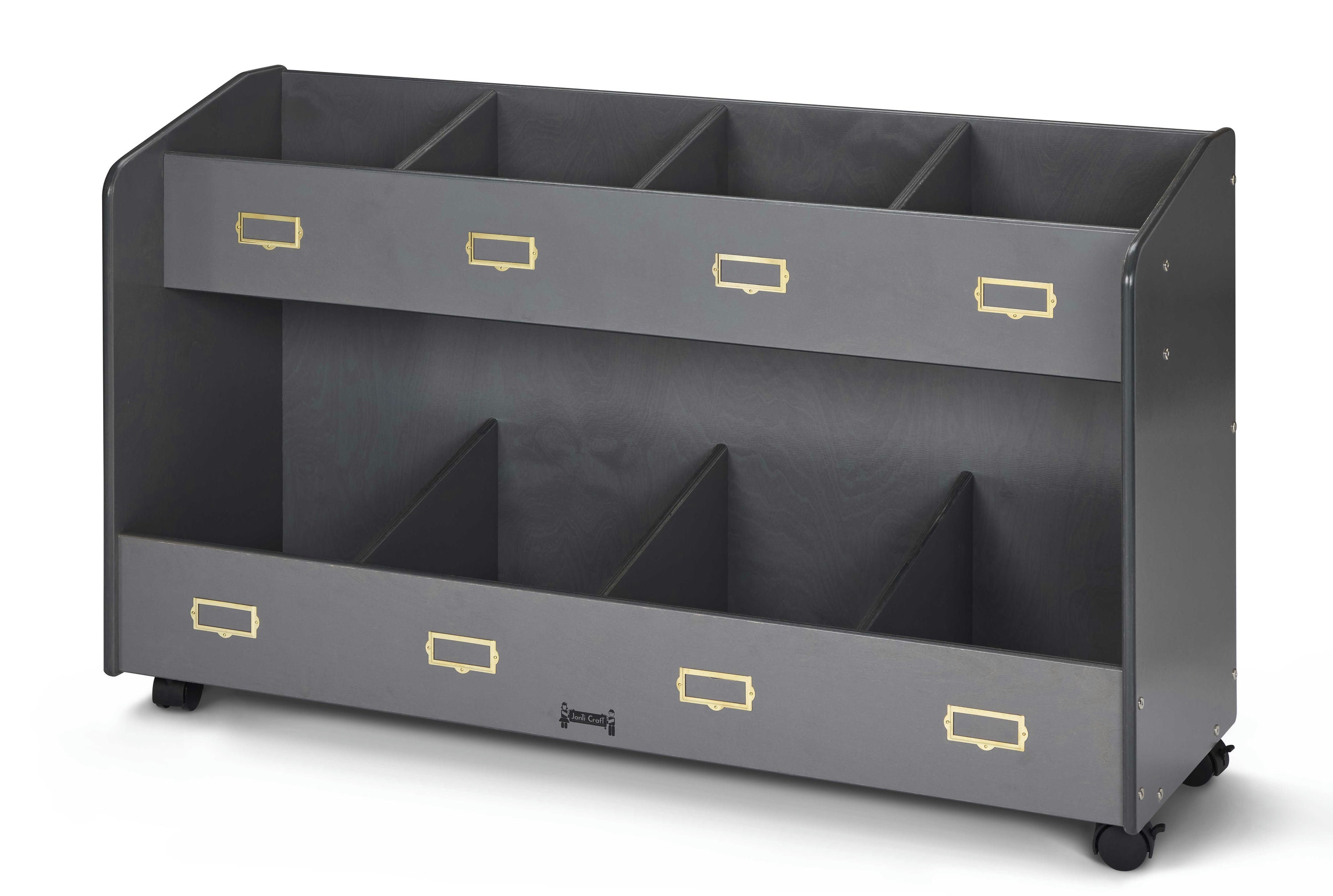 Jonti-Craft® 8 Section Mobile Gray Book Cart Organizer