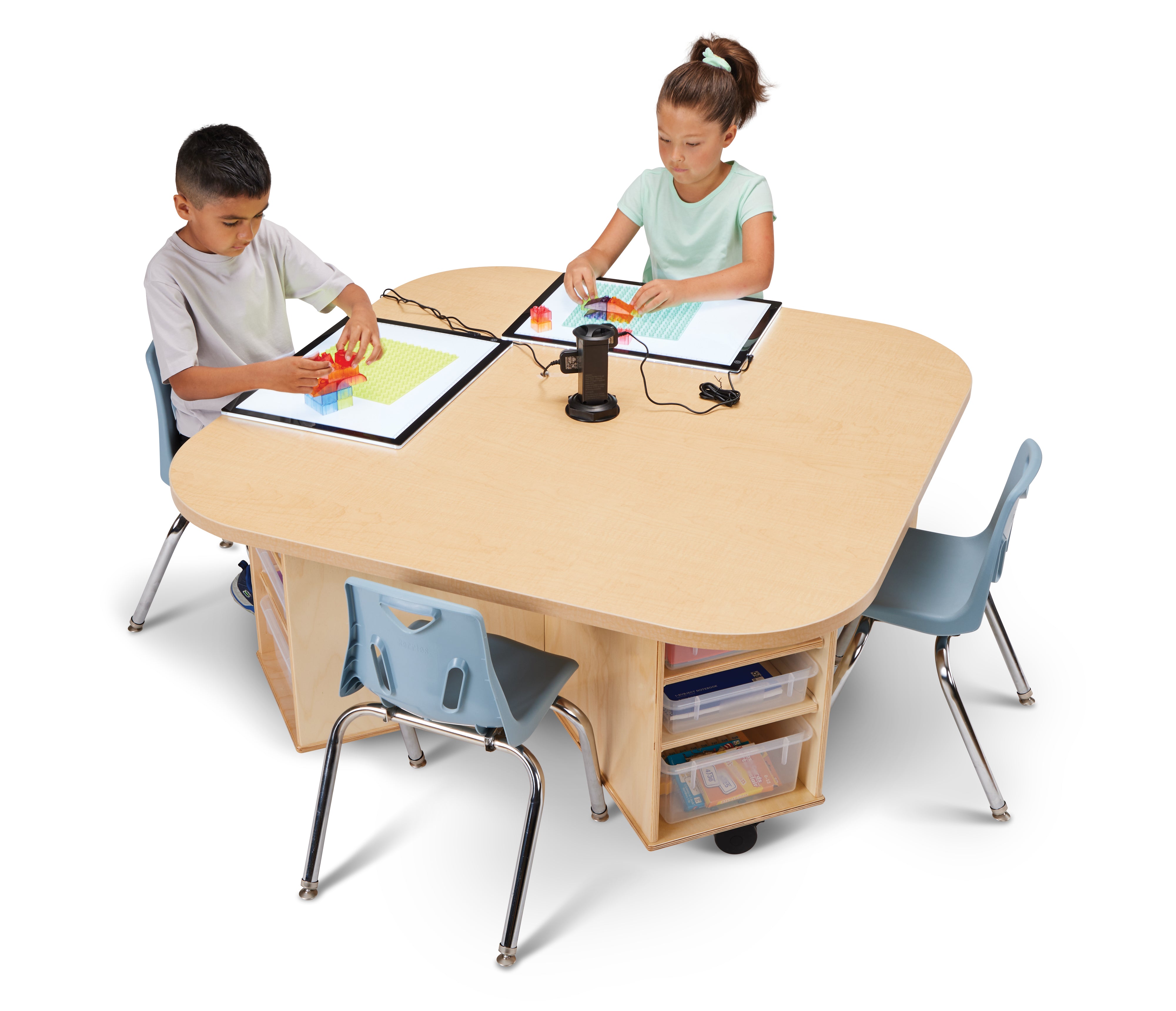 Jonti-Craft® Kids 4 Person Mobile STEM Storage School Classroom Table