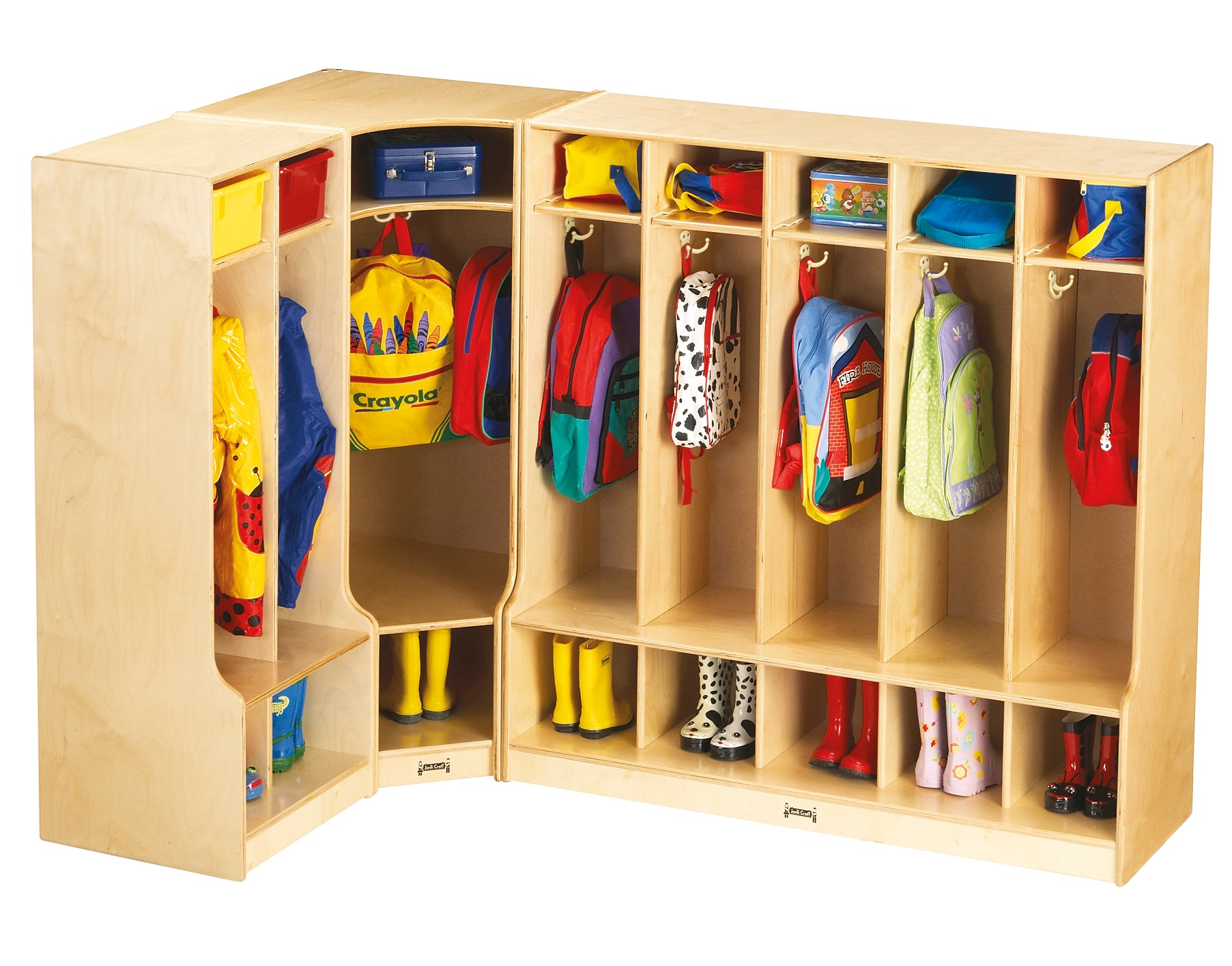 Jonti-Craft® 5 Section Coat Locker with Step