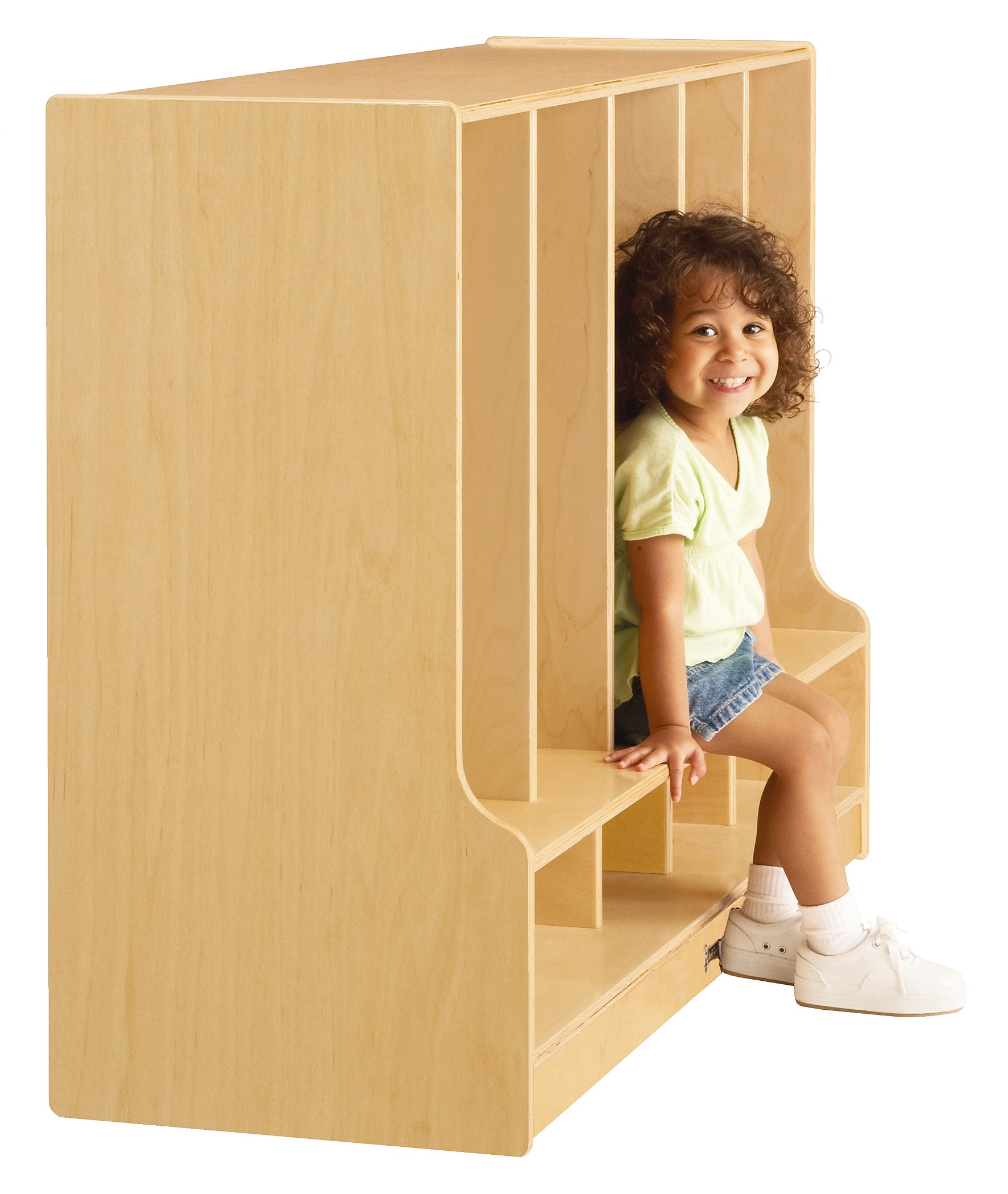 Jonti-Craft® Toddler 5 Section Coat Locker with Step