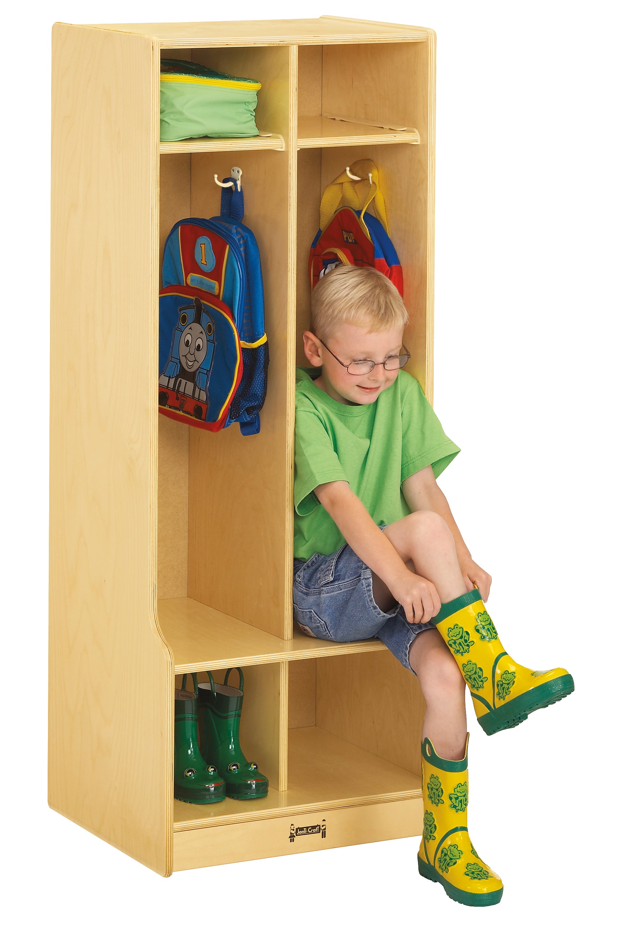 Jonti-Craft® 2 Section Coat Locker with Step