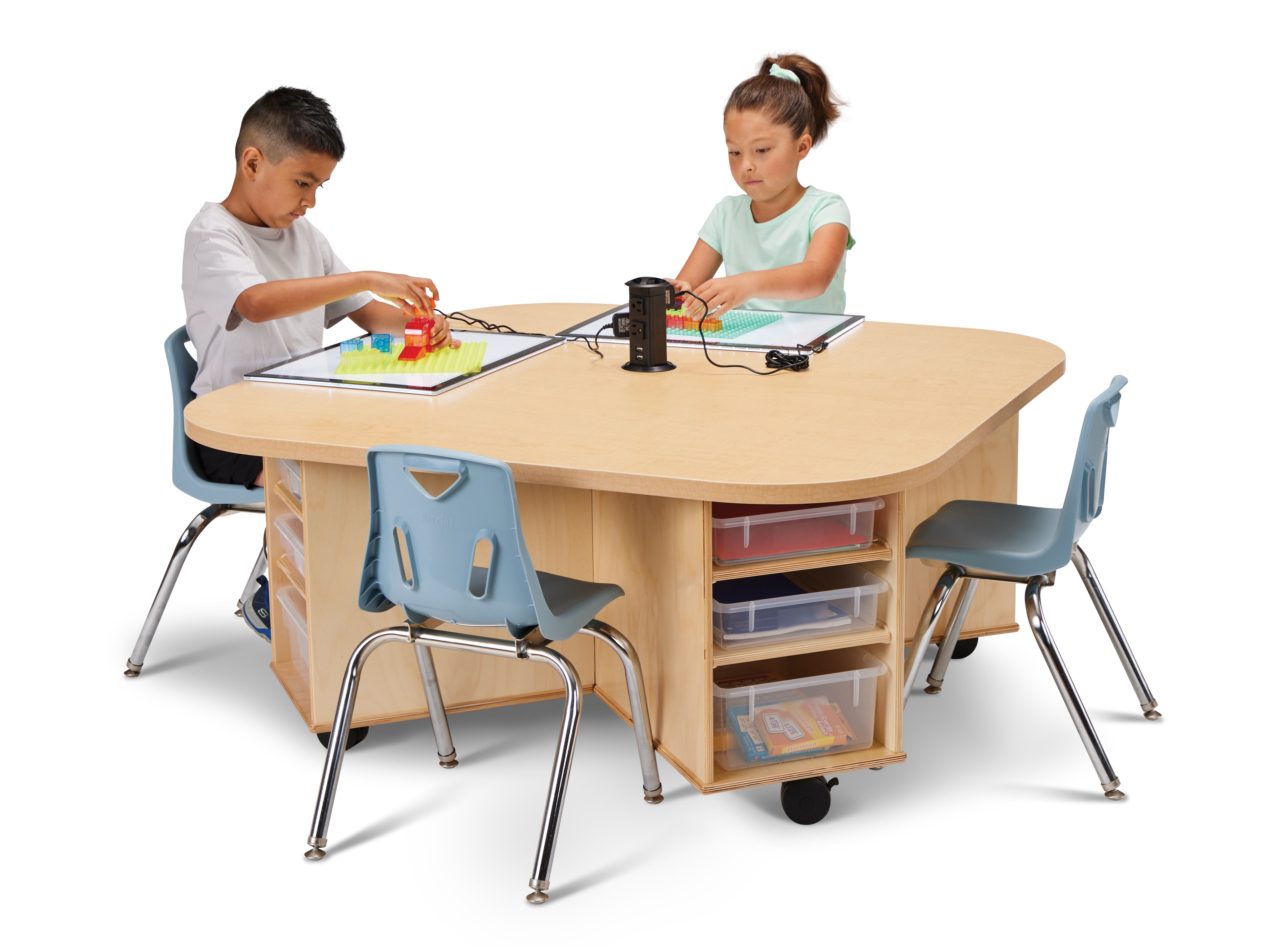Jonti-Craft® Kids 4 Person Mobile STEM Storage School Classroom Table