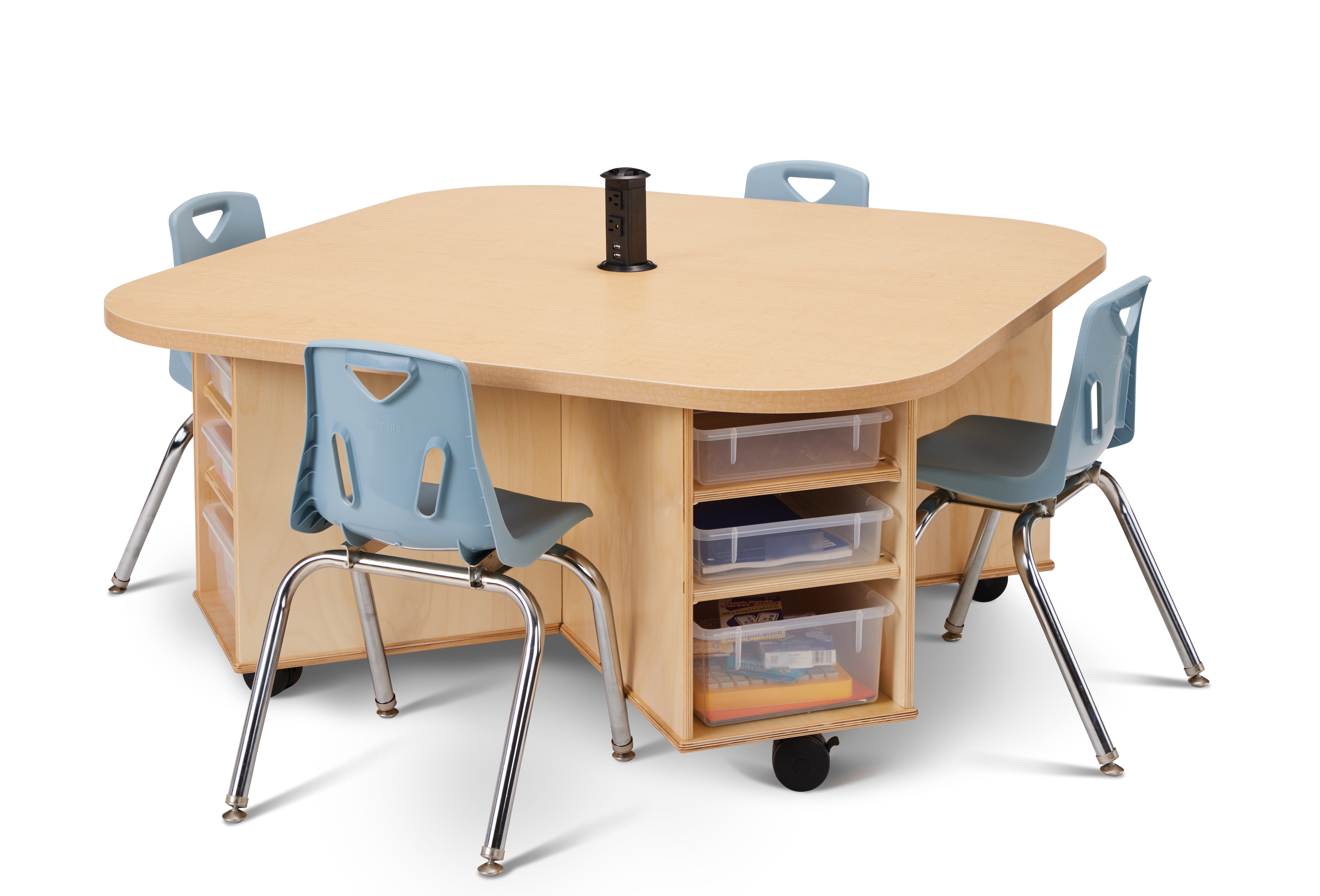 Jonti-Craft® Kids 4 Person Mobile STEM Storage School Classroom Table