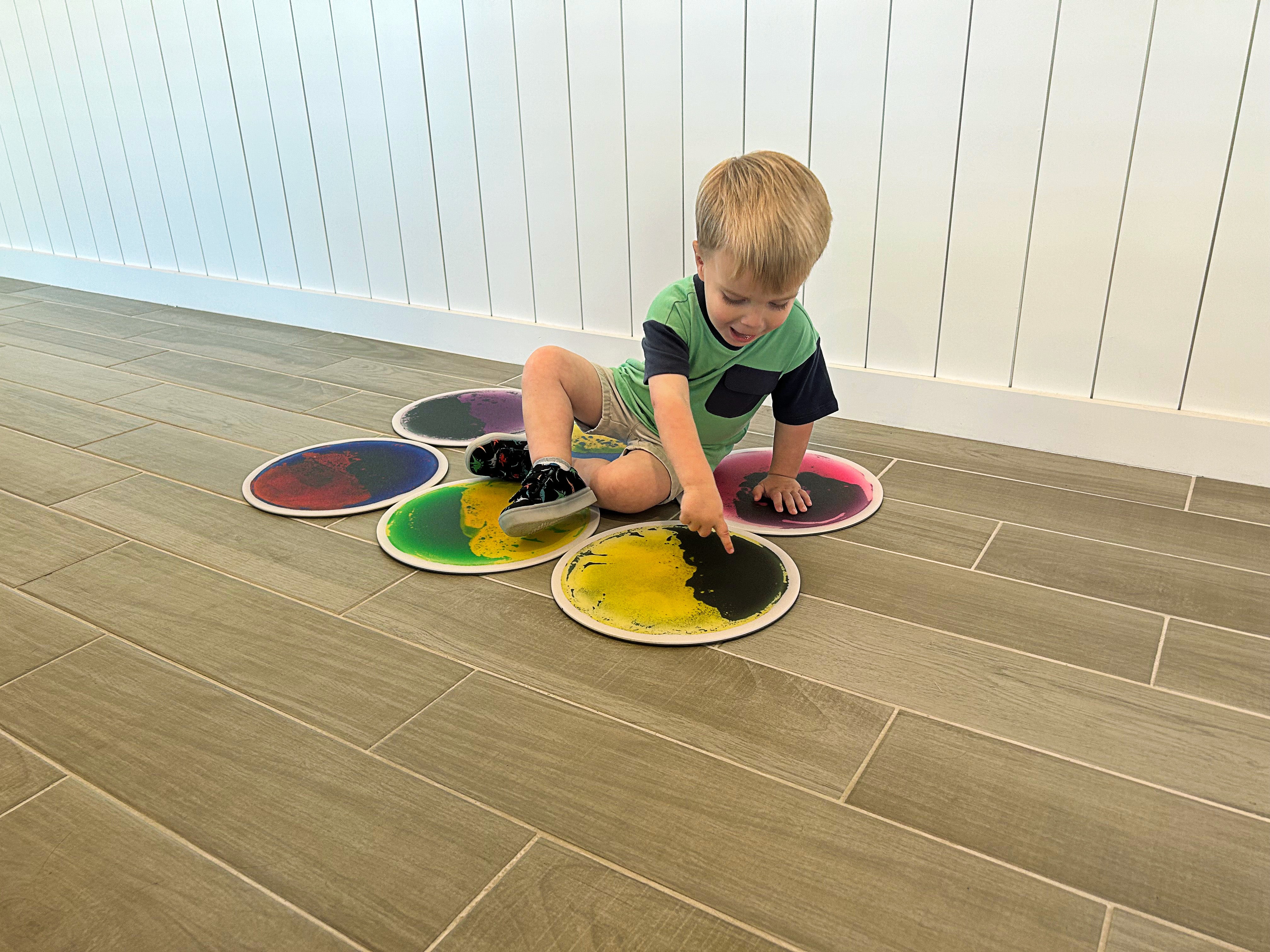 Kore Design™ Liquid Floor Tiles Assorted Color Disc (12”) - 1 Set (9pcs)