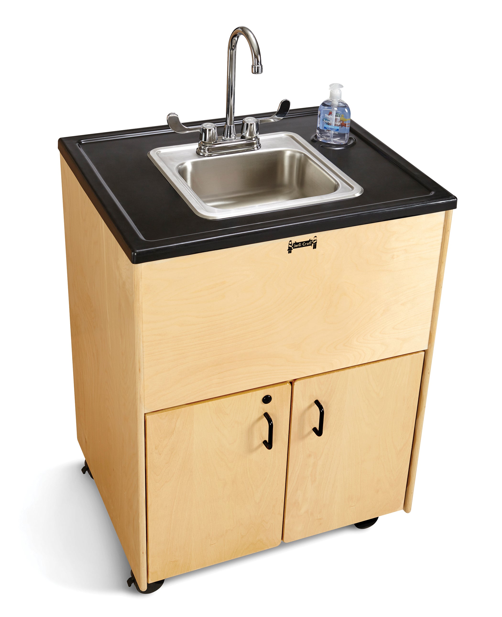 Jonti-Craft® Clean Hands Helper Portable Sink - 38" Counter - Stainless Steel Sink - Plumbing Required — 1373JC_chrome-sink.jpg
