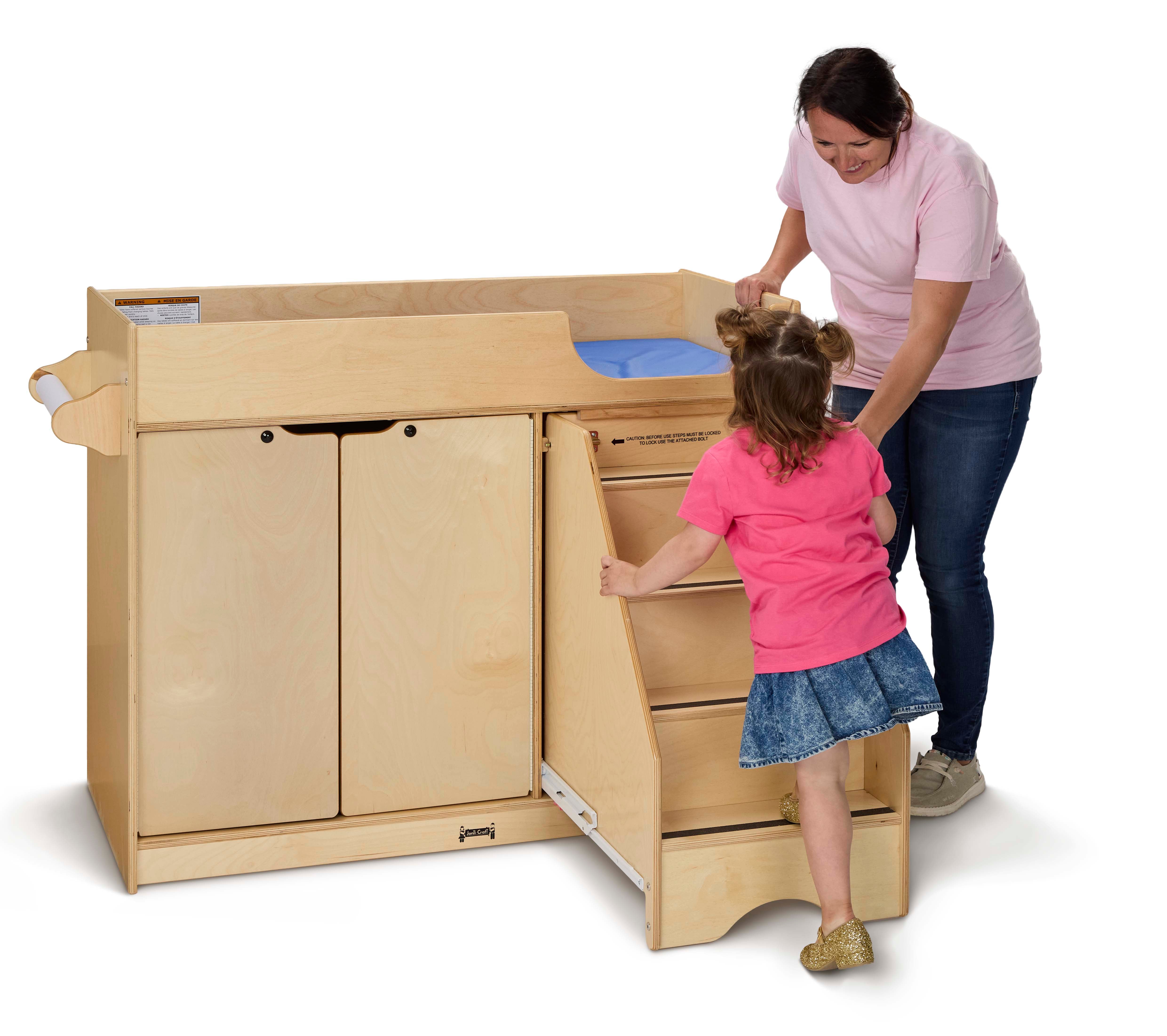 Jonti-Craft® Changing Table - with Stairs — 5137JC_wmodels.jpg
