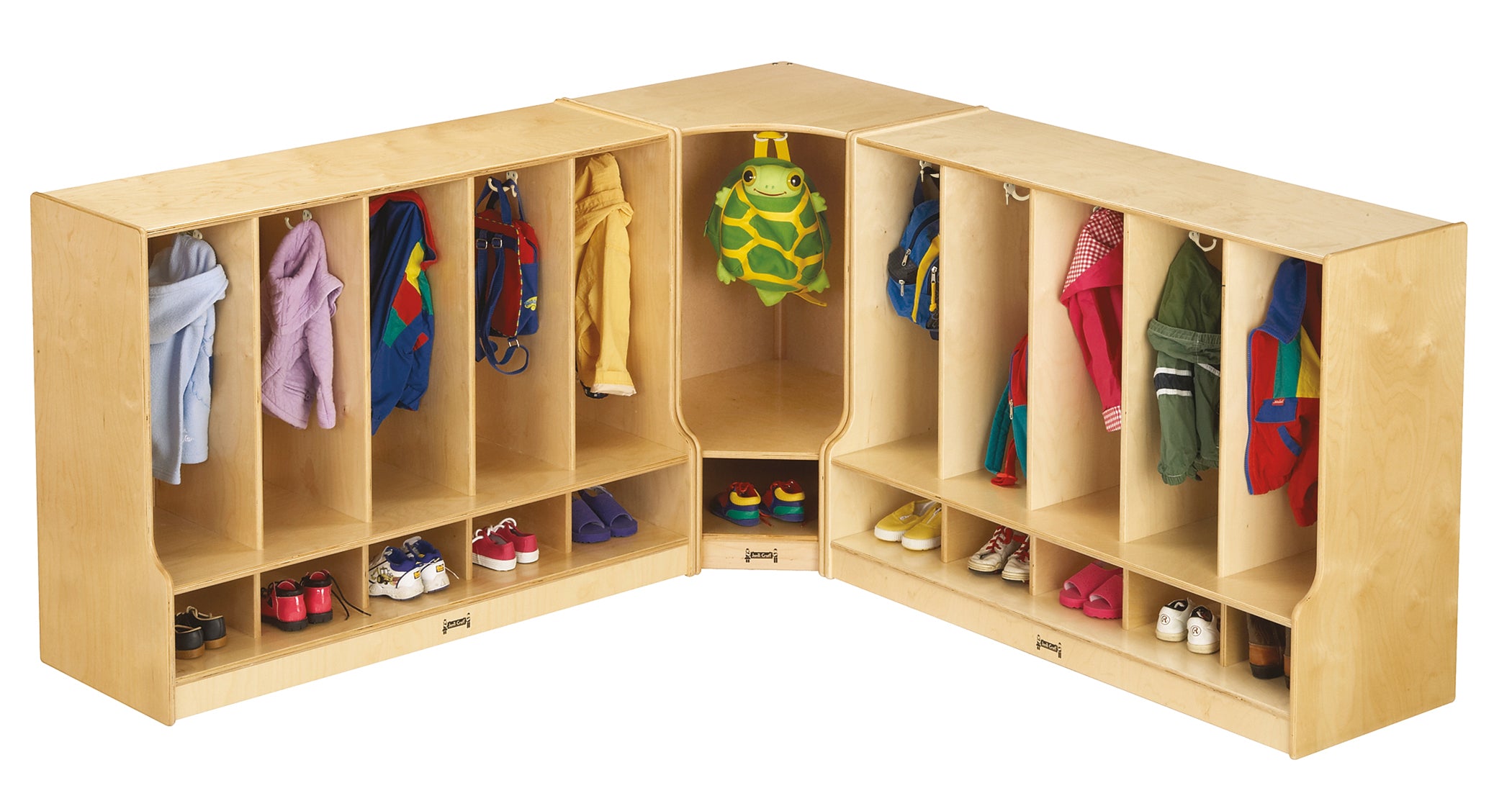 Jonti-Craft® Toddler 5 Section Coat Locker with Step — 6684JC_6682JC.jpg