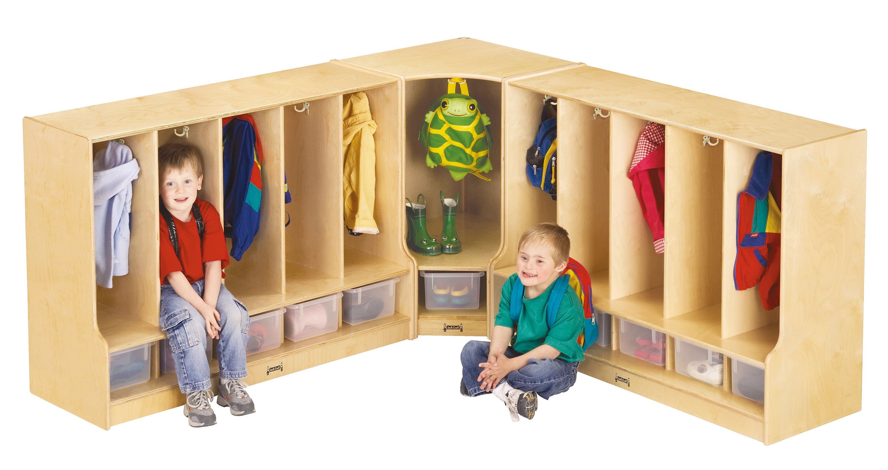 Jonti-Craft® Toddler 5 Section Coat Locker with Step — 66850JC_66830JC_wkid.jpg