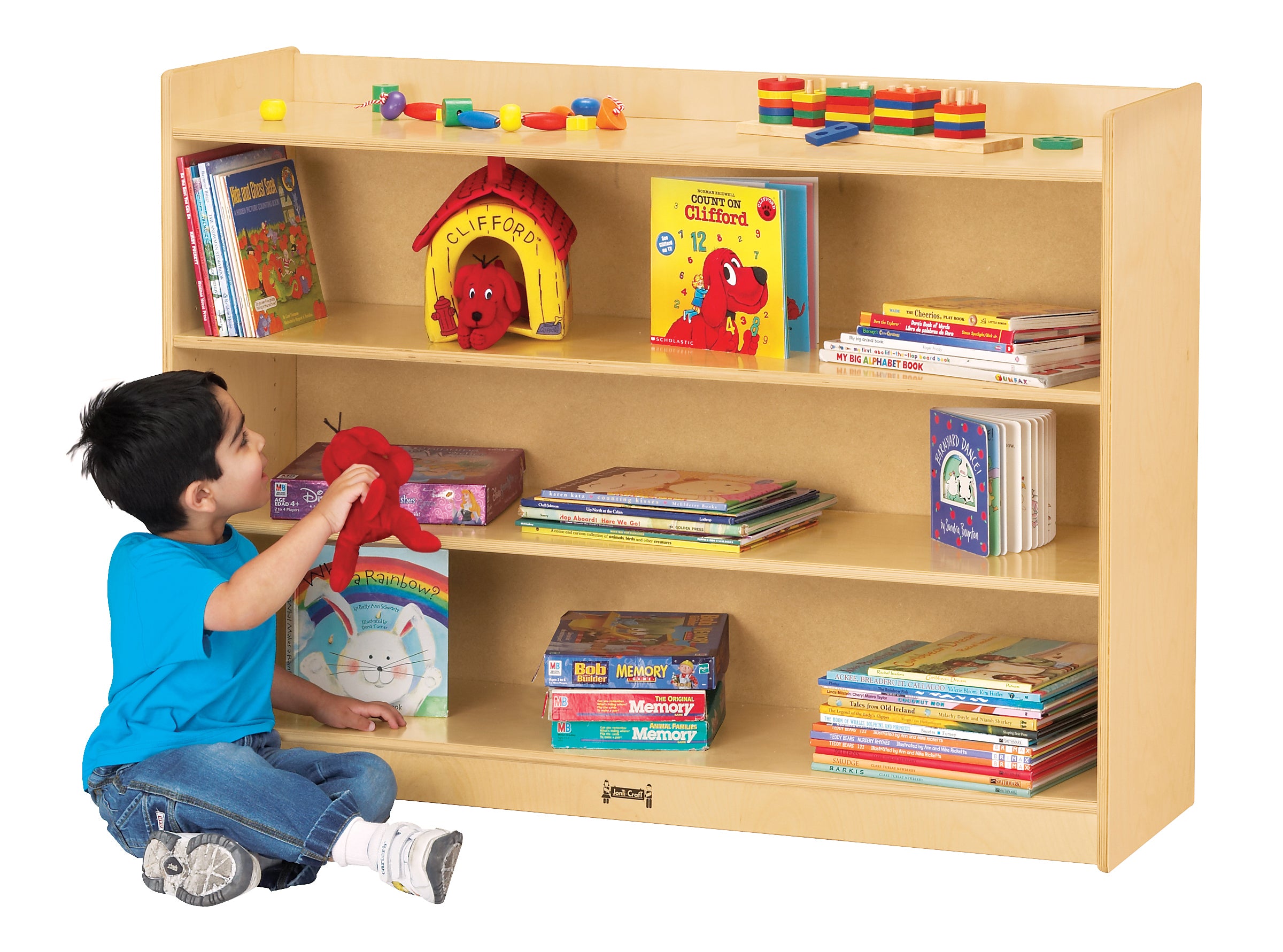 Jonti-Craft® Adjustable Mobile Straight-Shelf with Lip — 0782JC_wkid.jpg