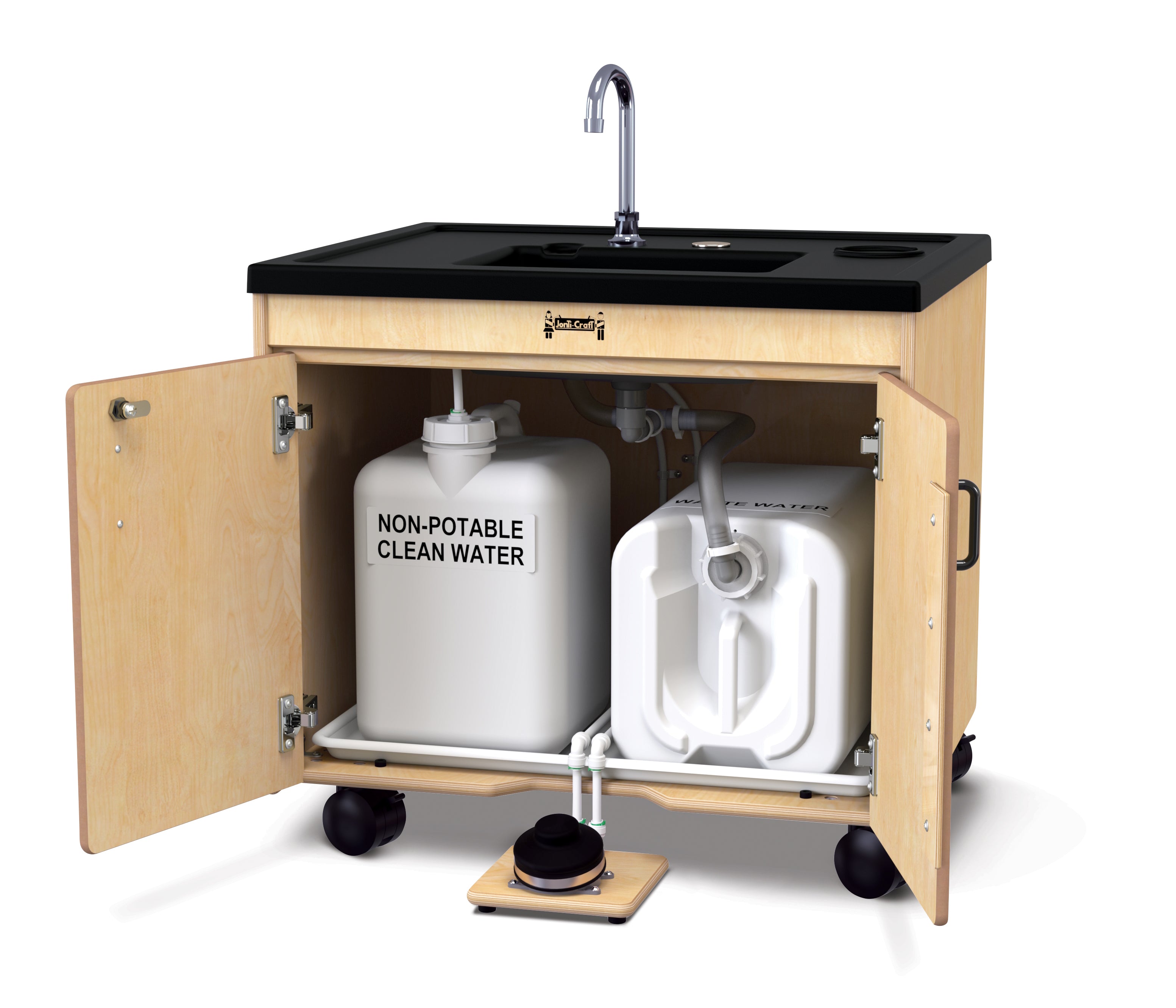 Jonti-Craft® Clean Hands Helper Portable Sink - 26" - Nonelectric — 1384JC_open.jpg