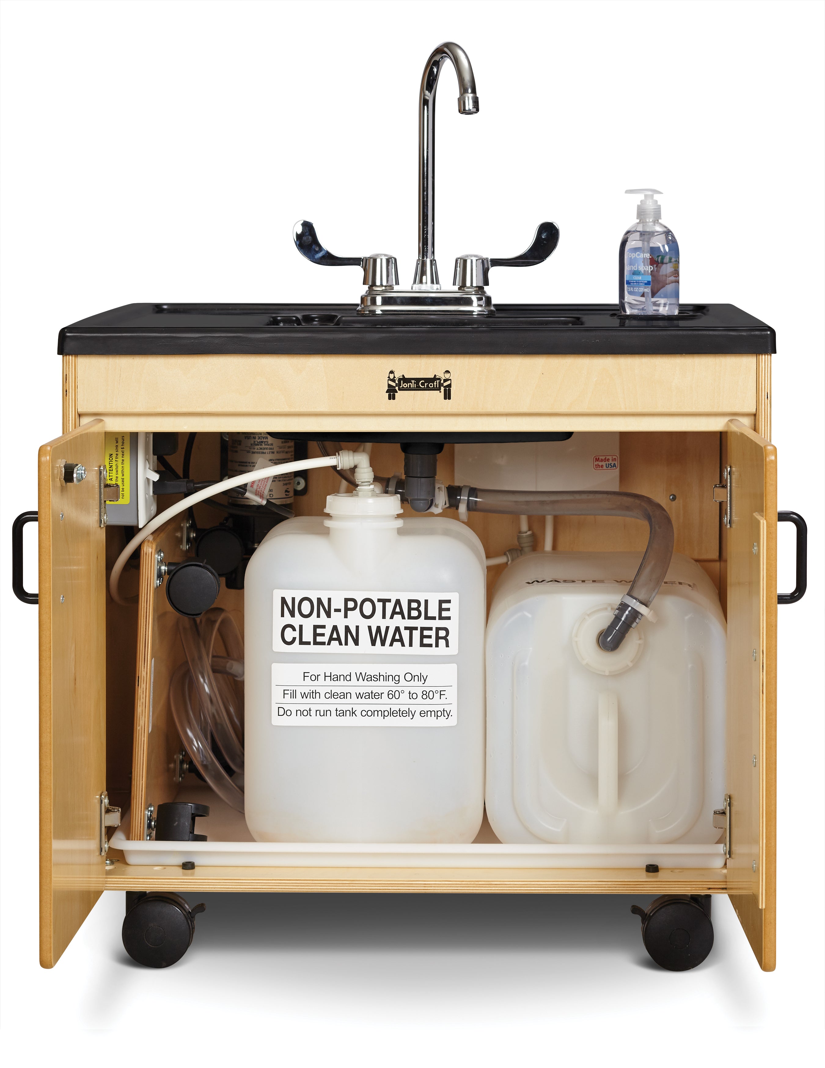 Jonti-Craft® Clean Hands Helper Portable Sink Accessories Kit — 1370JC_inside_1374JC.jpg