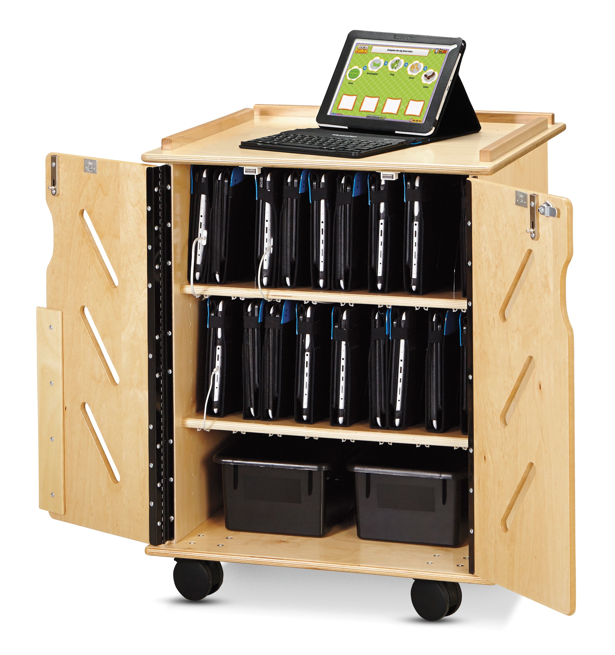Jonti-Craft® Laptop and Tablet Storage Cart — 3400JC-open.jpg