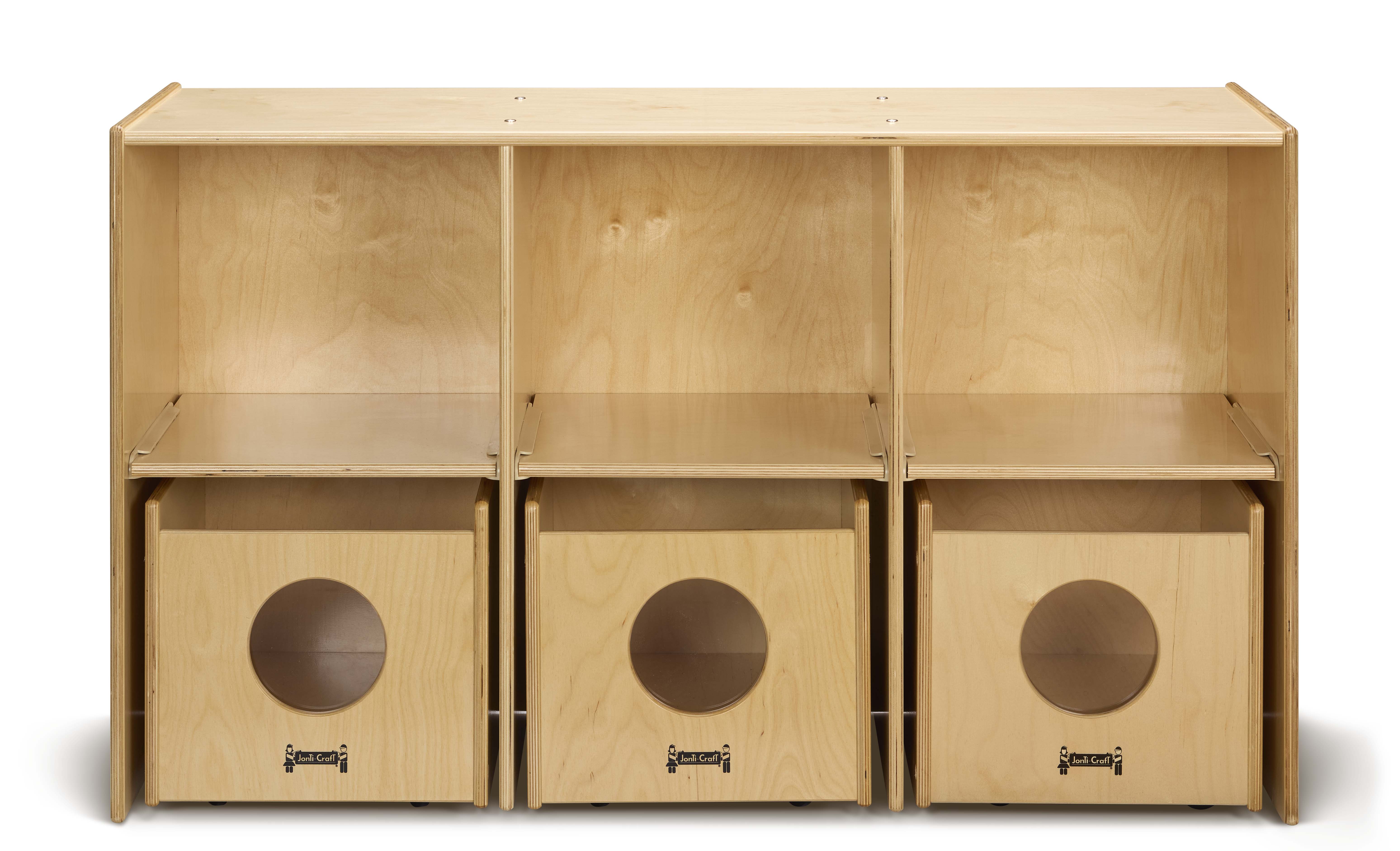 Jonti-Craft® See-n-Wheel Shelf with Bins — 3925JC_front.jpg