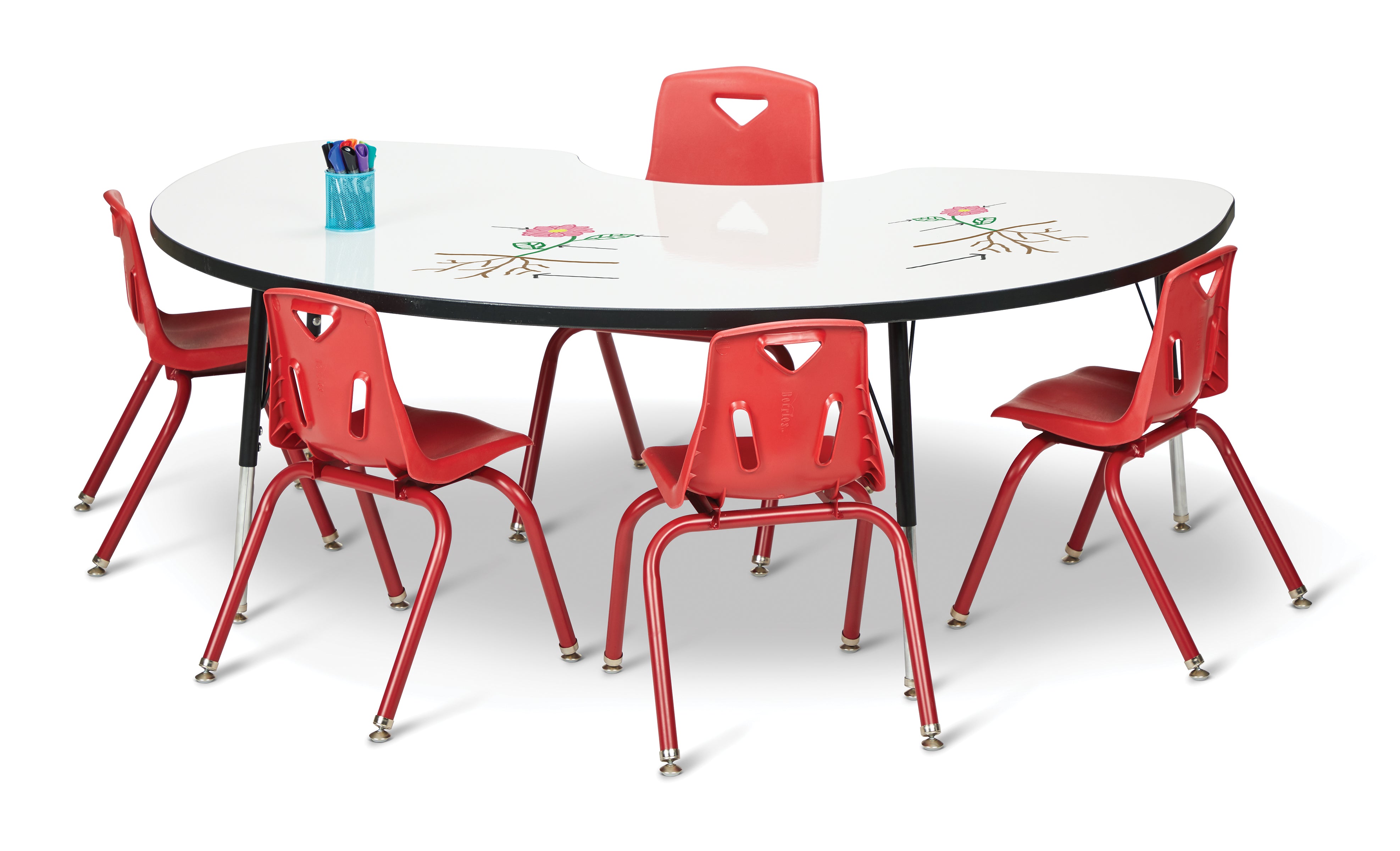 Berries® Kidney Dry Erase Table — 6423JCE420_wchairs.jpg