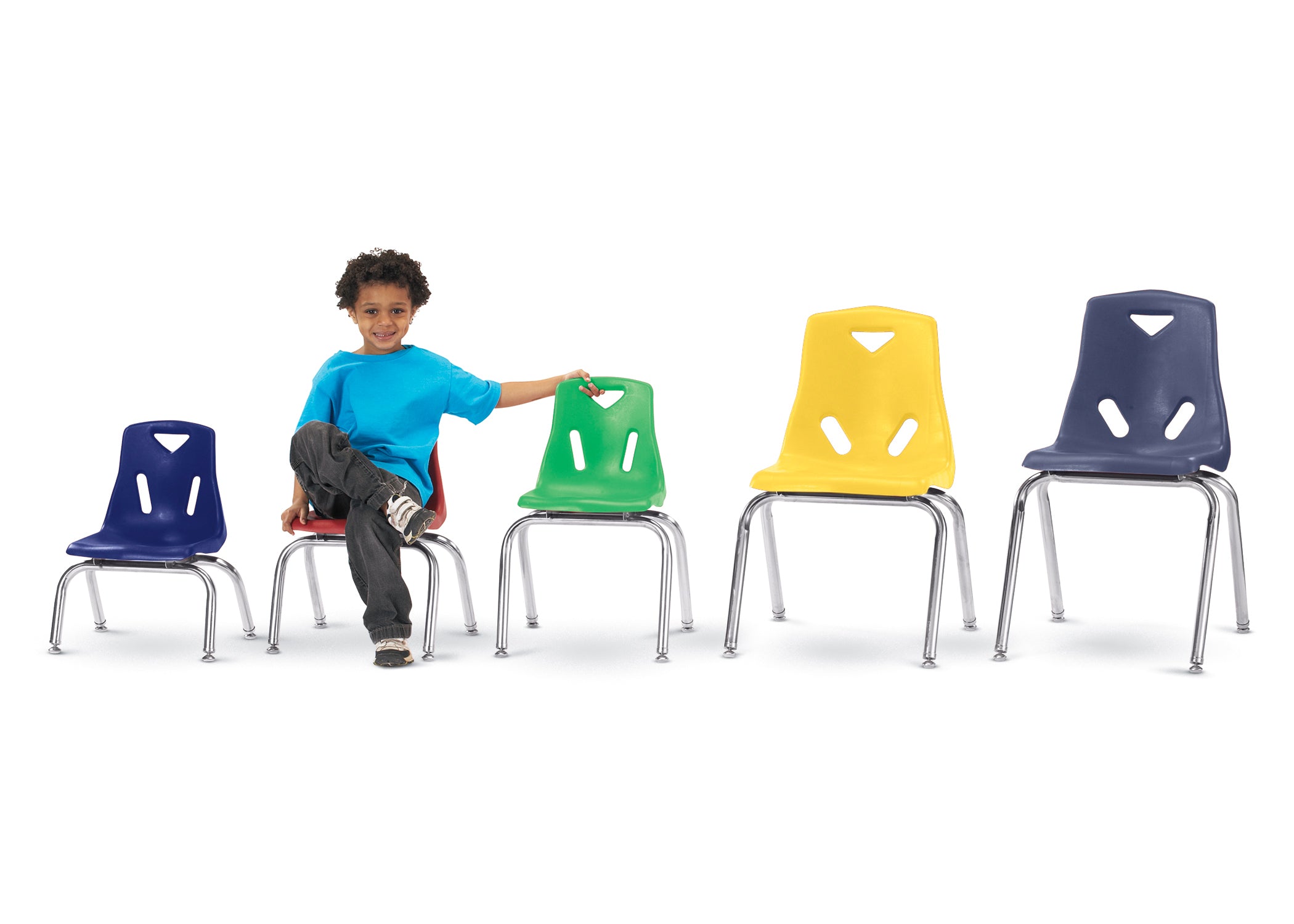 Berries® Stacking Chair with Chrome-Plated Legs — Berries_chrome_lineup_wkid.jpg