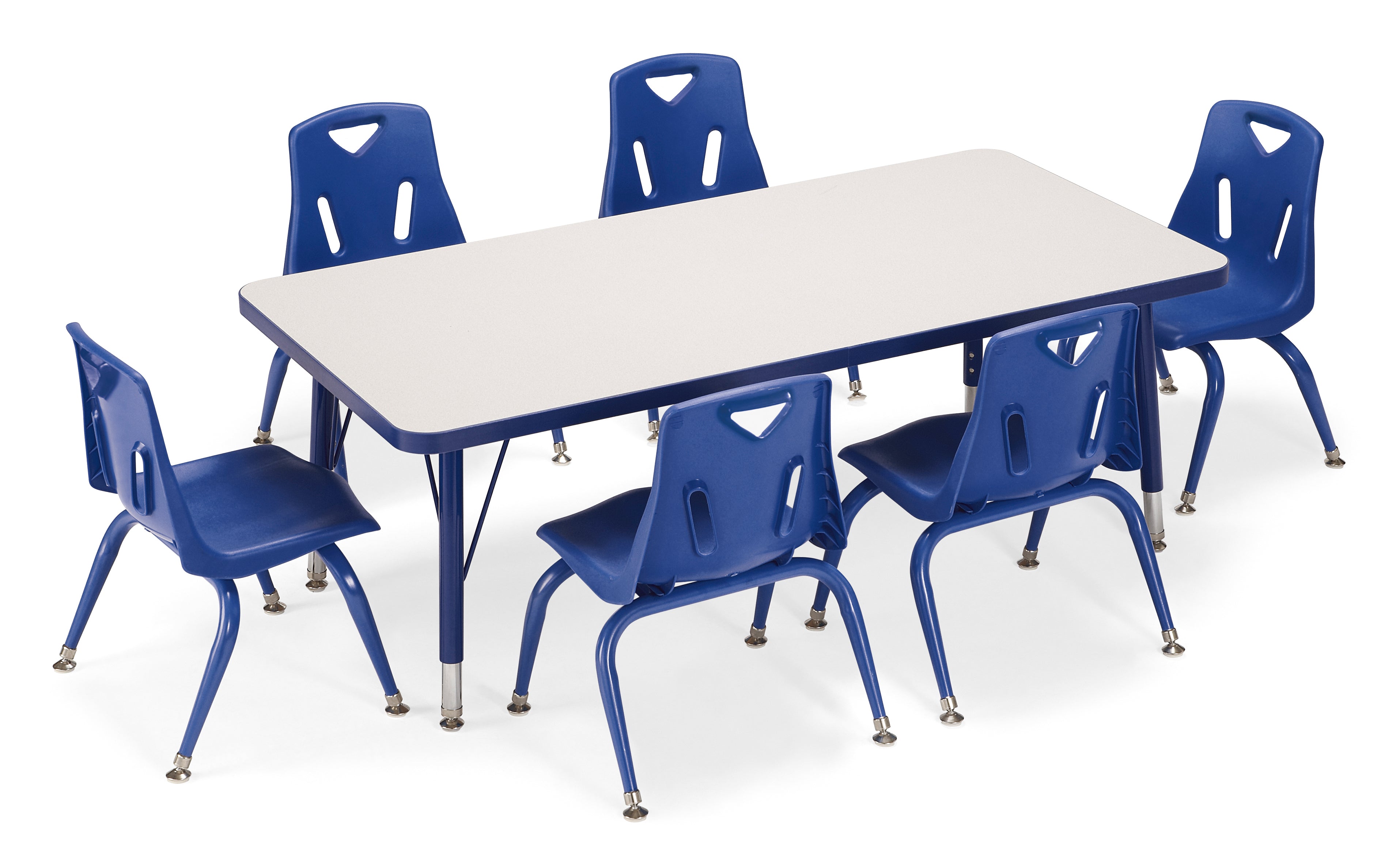 Berries® Stacking Chair with Powder-Coated Legs — Berries_powder_blue_table.jpg