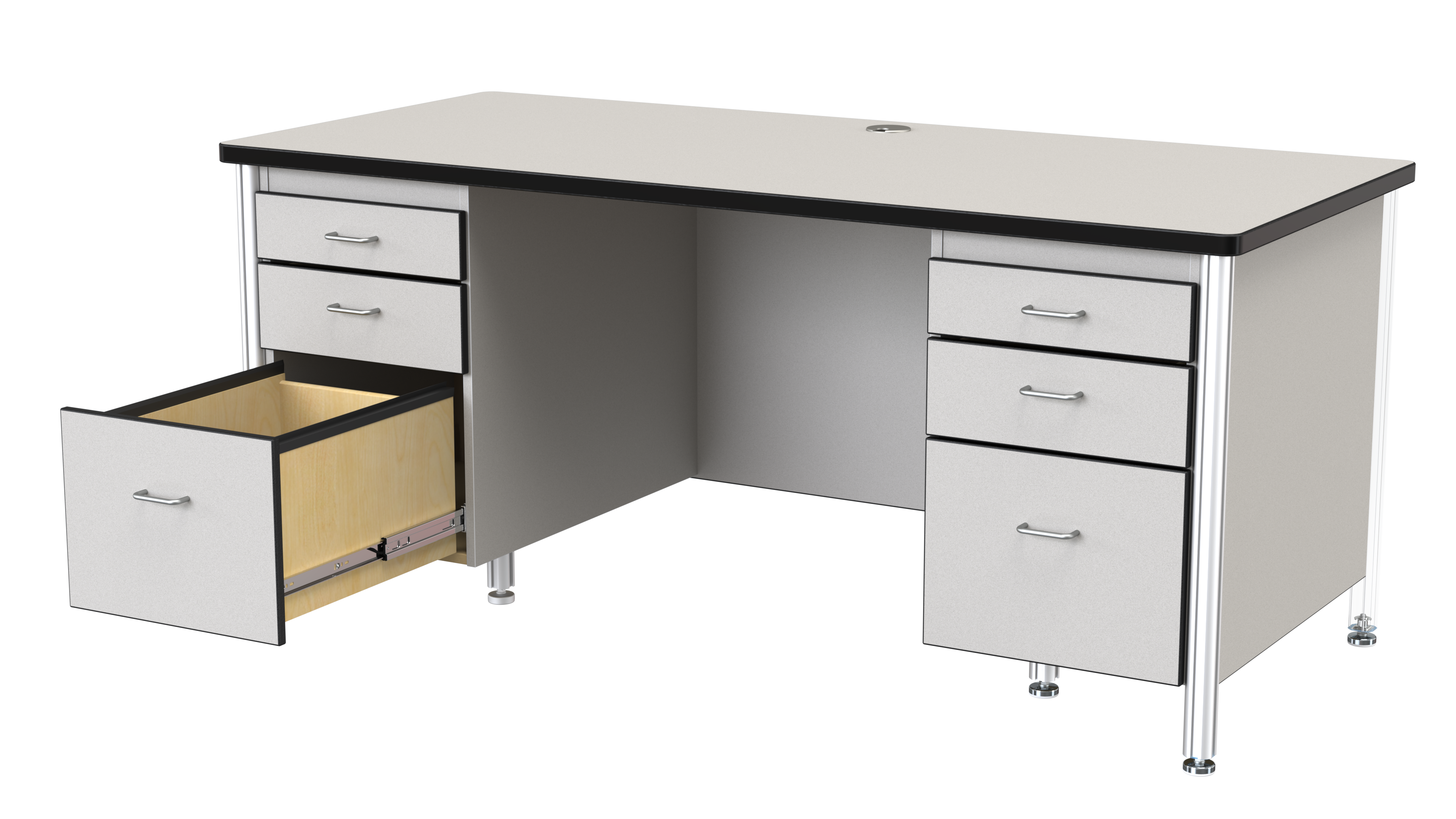 Berries® Teachers' 66" Desk with 2 Pedestals — 97012JC180 Open.png