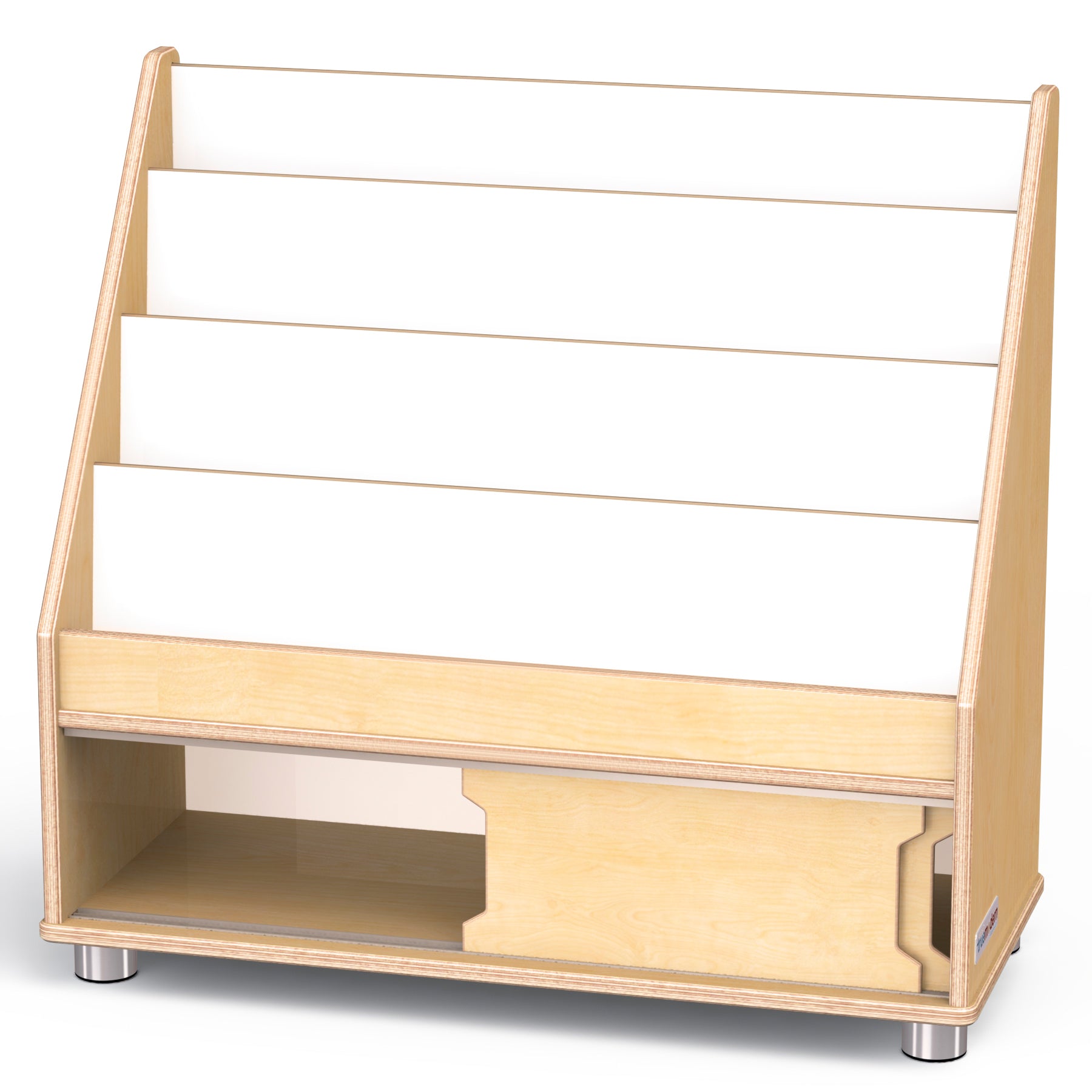 TrueModern® 4 Shelf Wooden Classroom Bookshelf Display Stand — TMr_1728JC-open.jpg