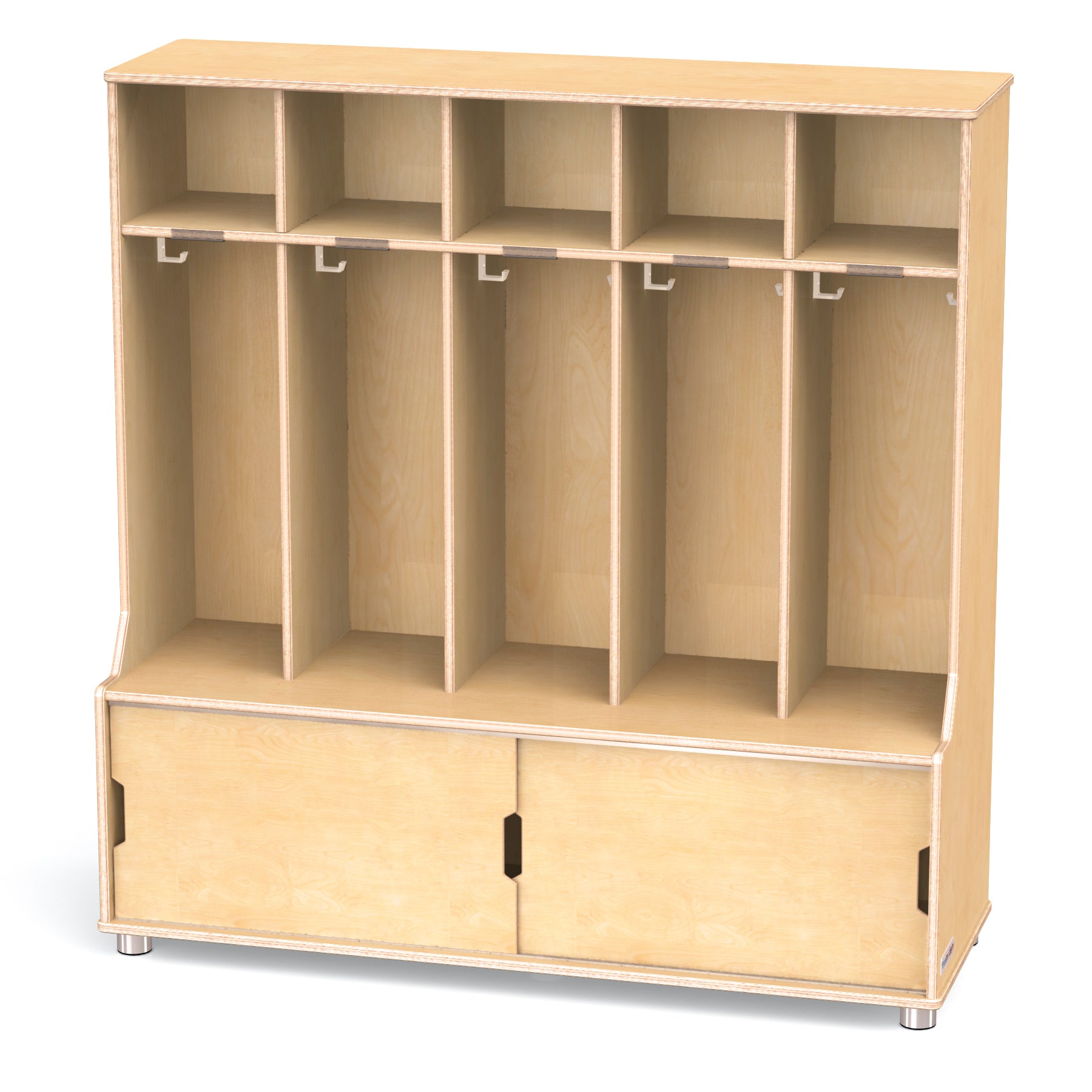 TrueModern® Wooden Classroom 5 Section Kids Locker With Storage — TMr_1720JC.jpg