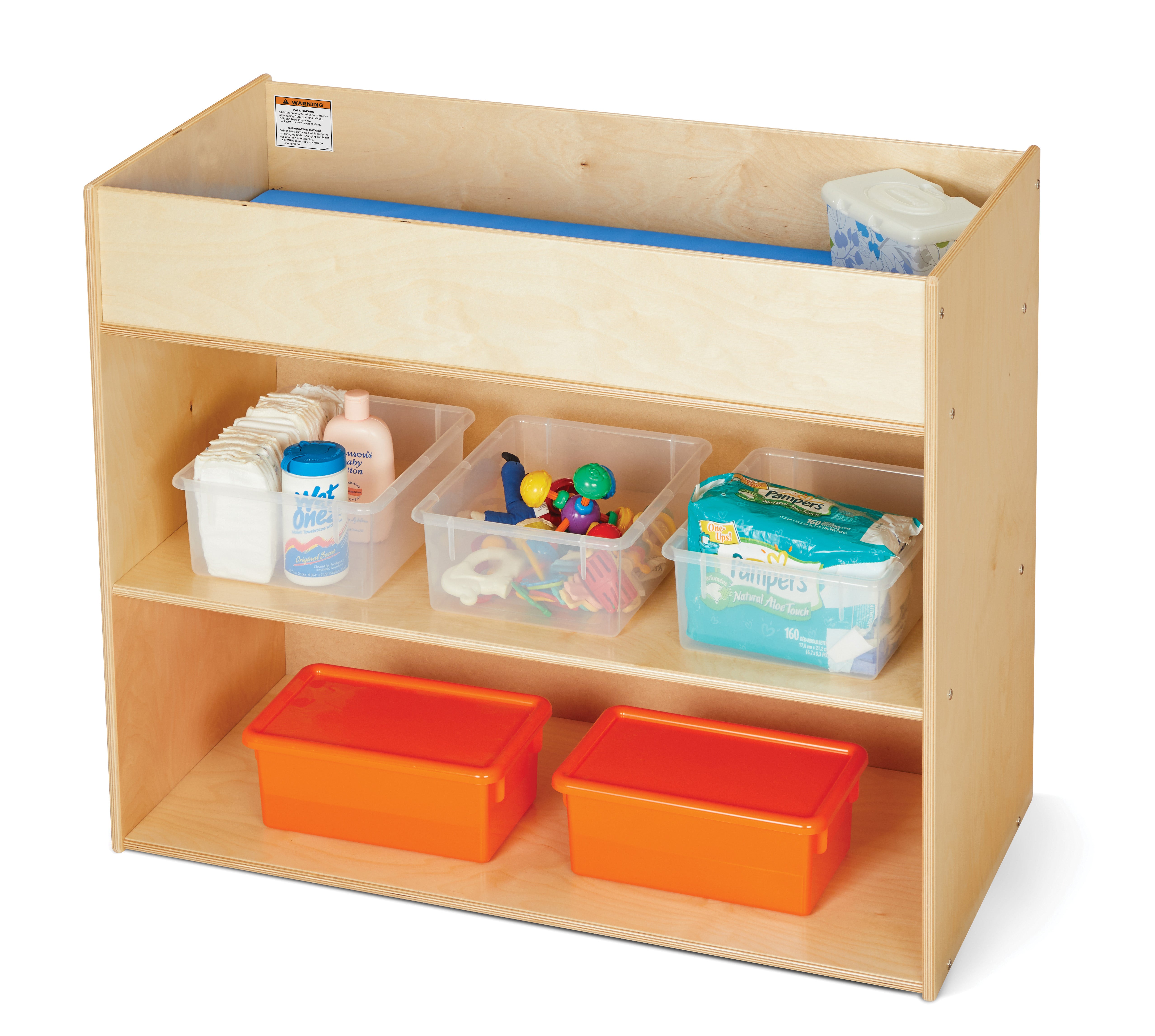 Young Time® Wooden Changing Table With Storage With Blue Cushion — 7144YT.jpg