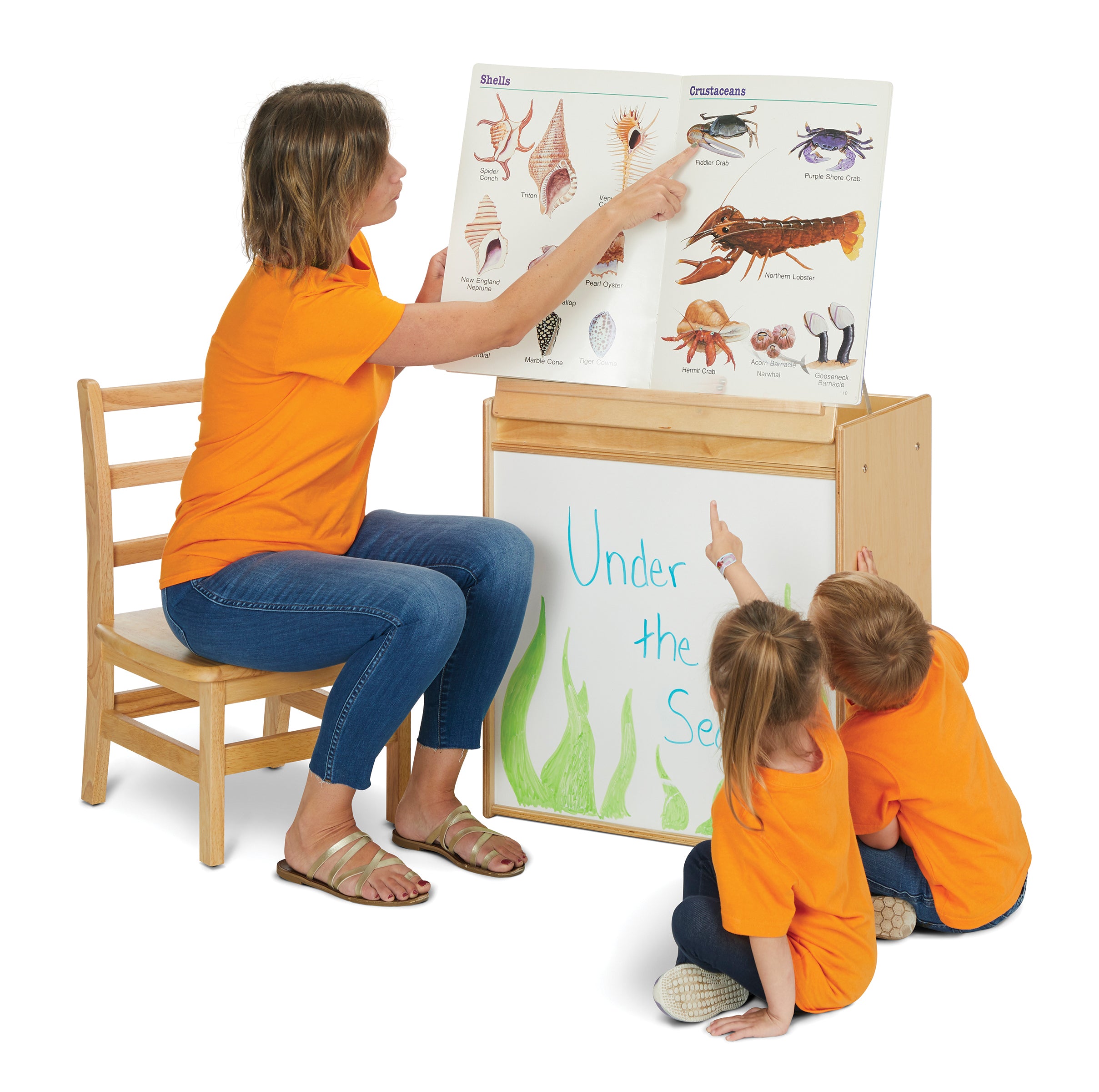 Young Time® Wooden Classroom Lift Top Book Easel With Storage — 7094YT_wkids.jpg