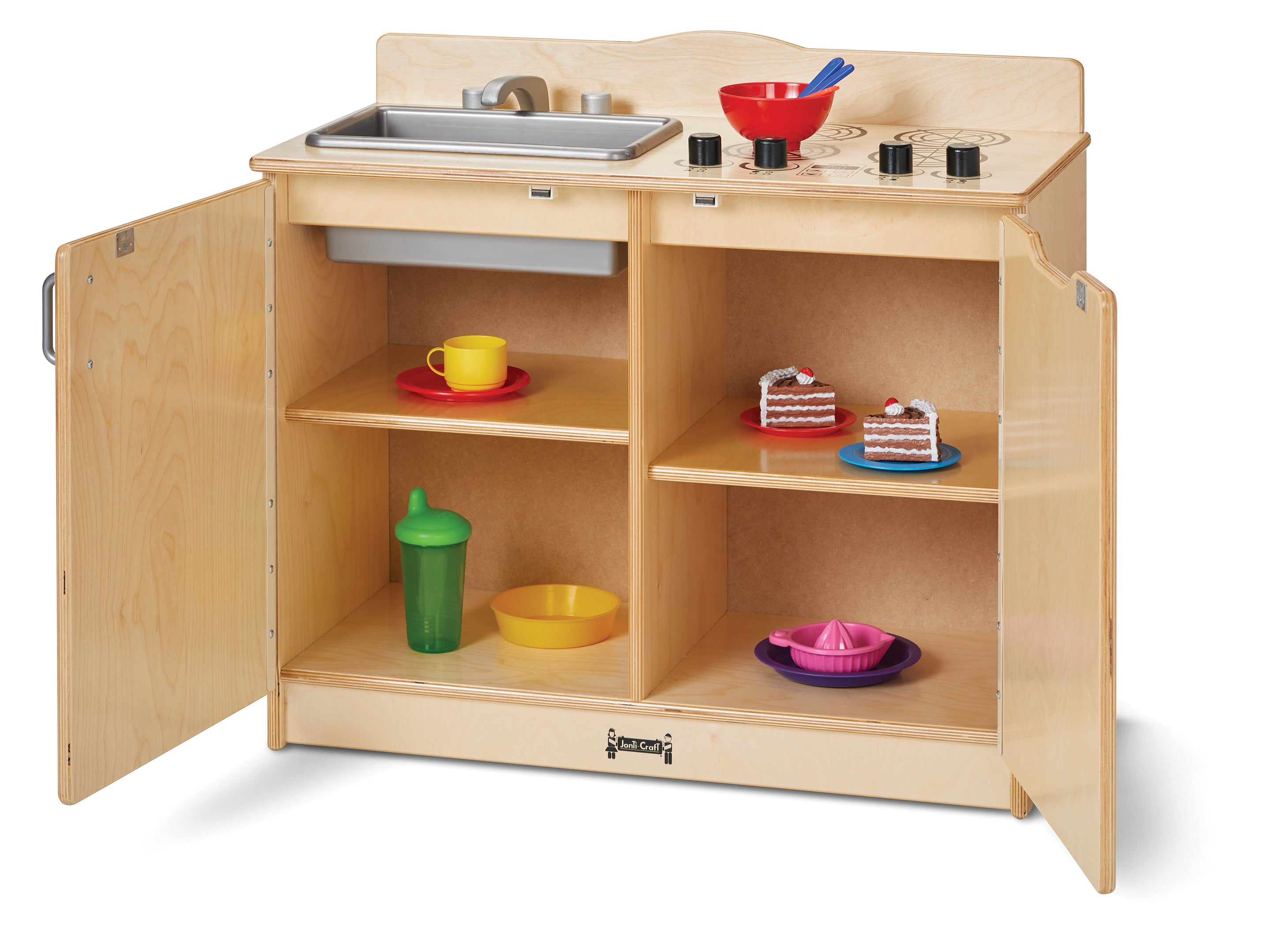 Rainbow Accents® 10 Section Wall Mount Coat Locker — 2402JC_open.jpg