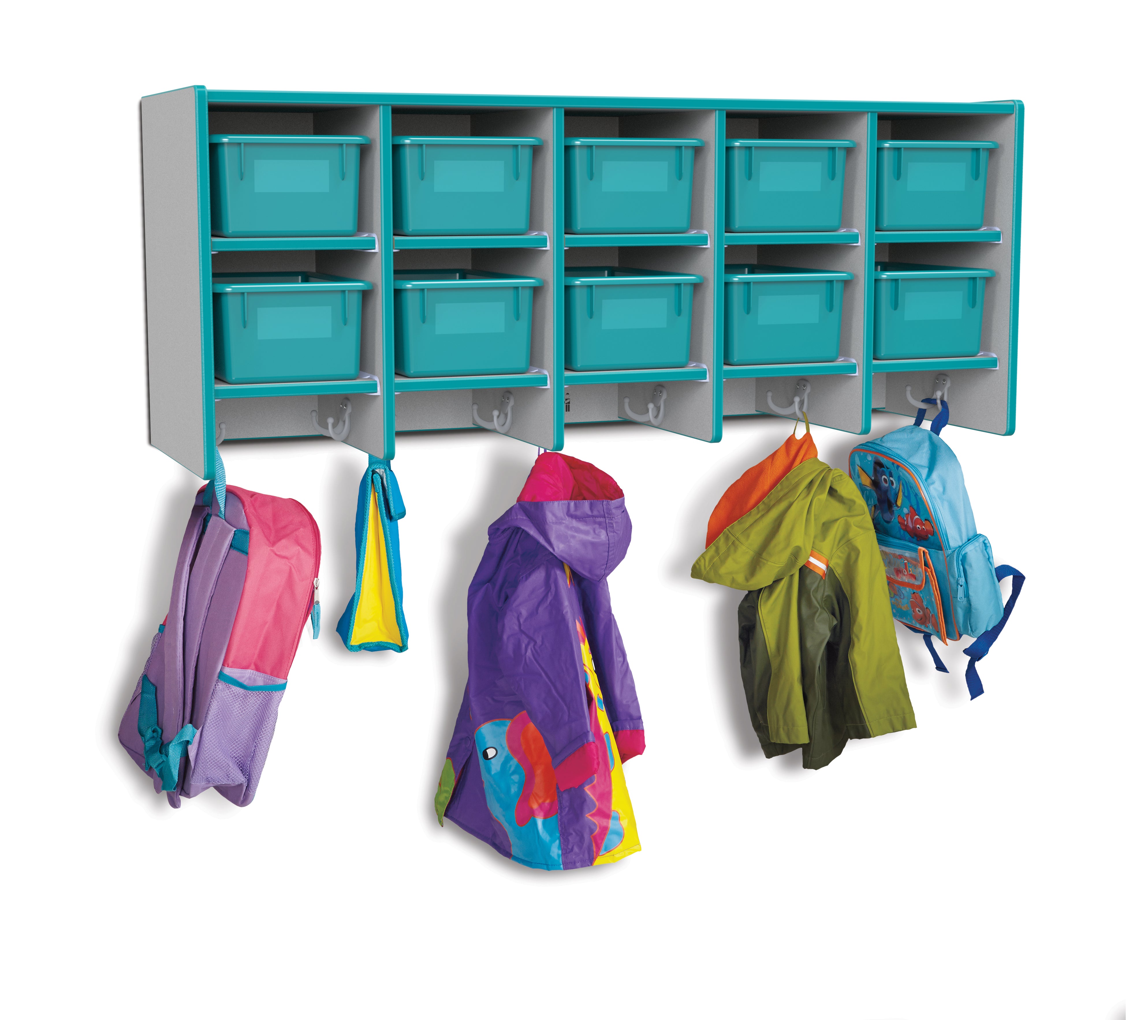 Rainbow Accents® 10 Section Wall Mount Coat Locker — 0771JC005.jpg