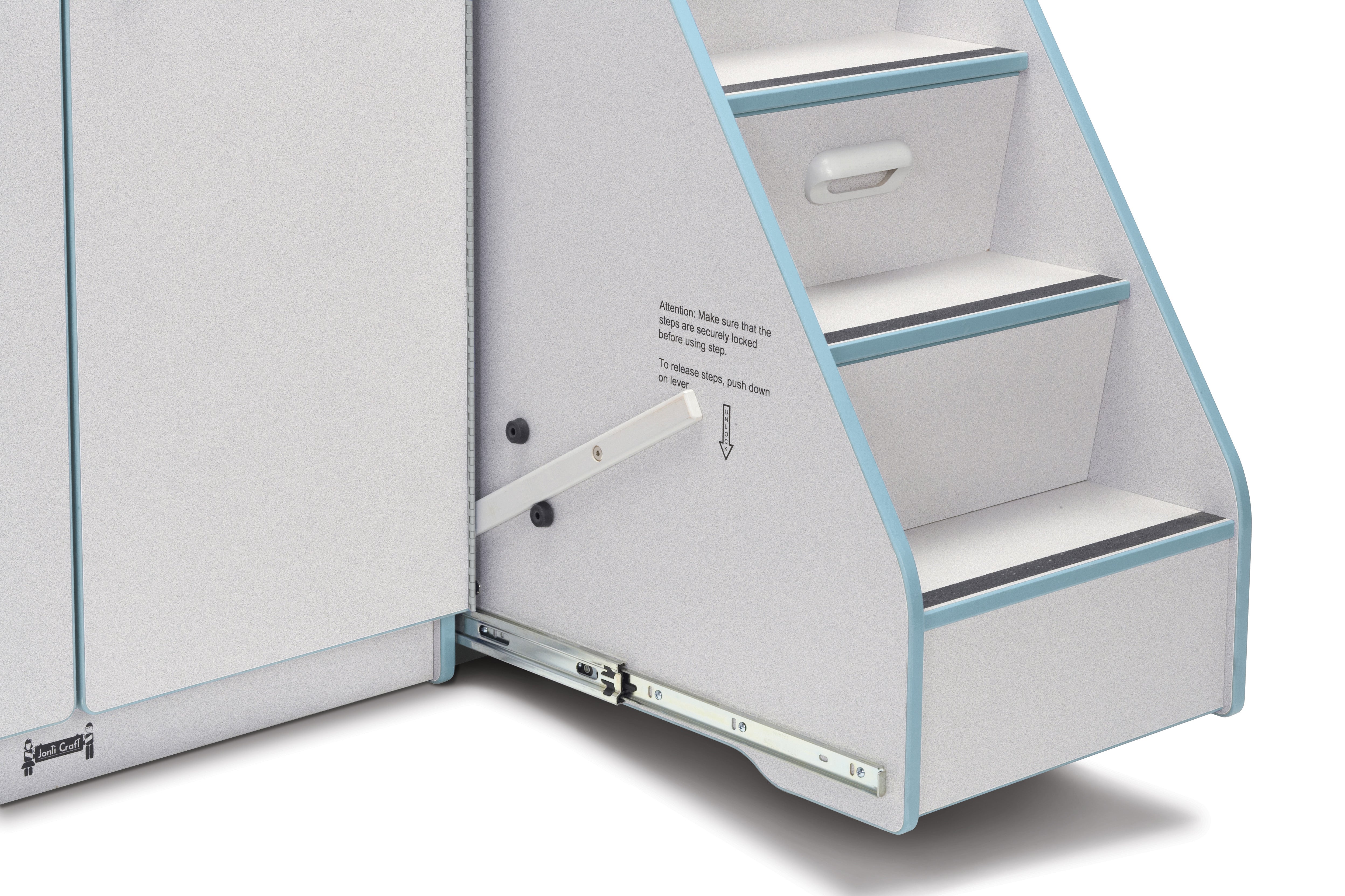 Rainbow Accents® Diaper Changer with Stairs — 5148JC131_stairlock_out.jpg
