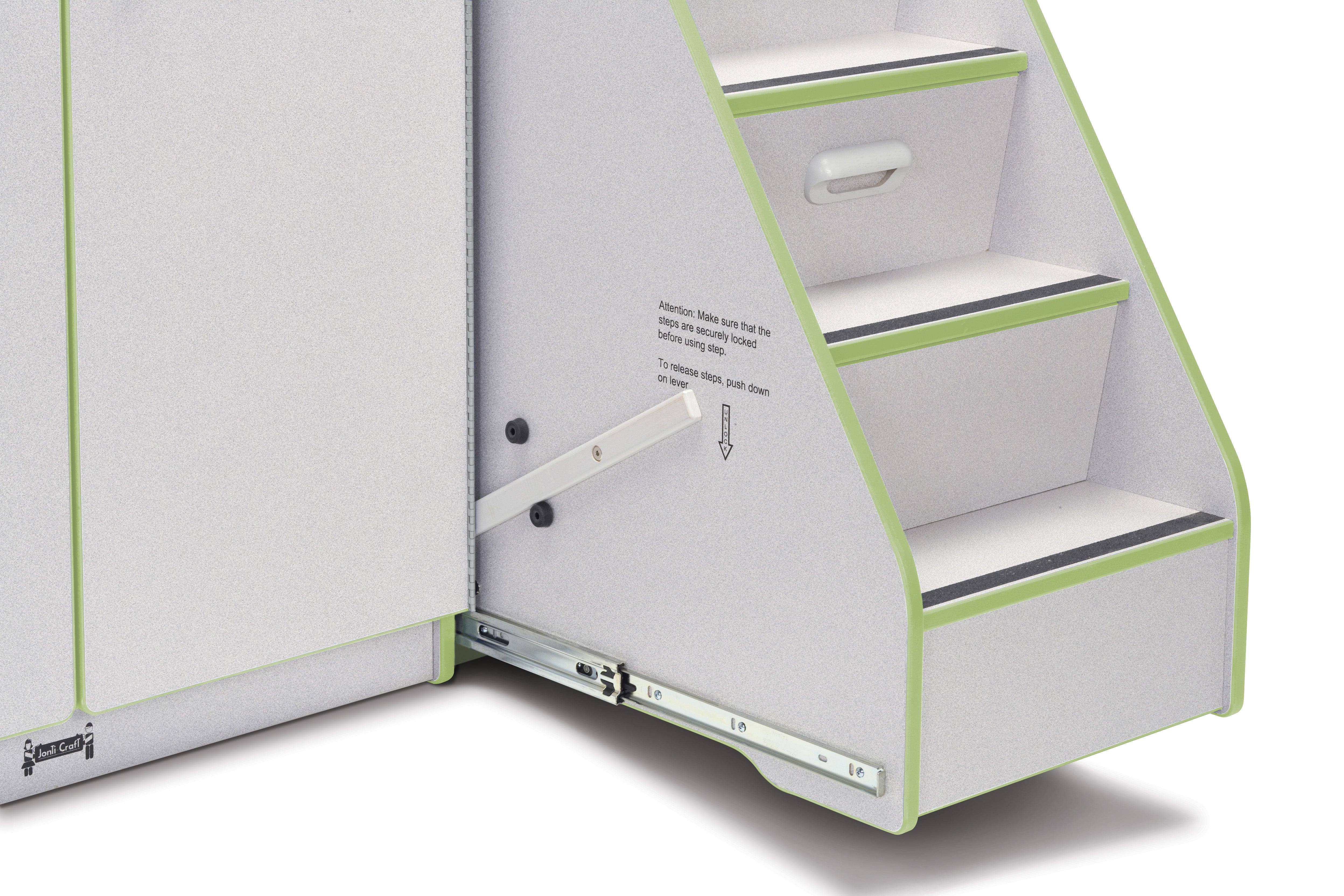 Rainbow Accents® Diaper Changer with Stairs — 5148JC130_stairlock_out.jpg