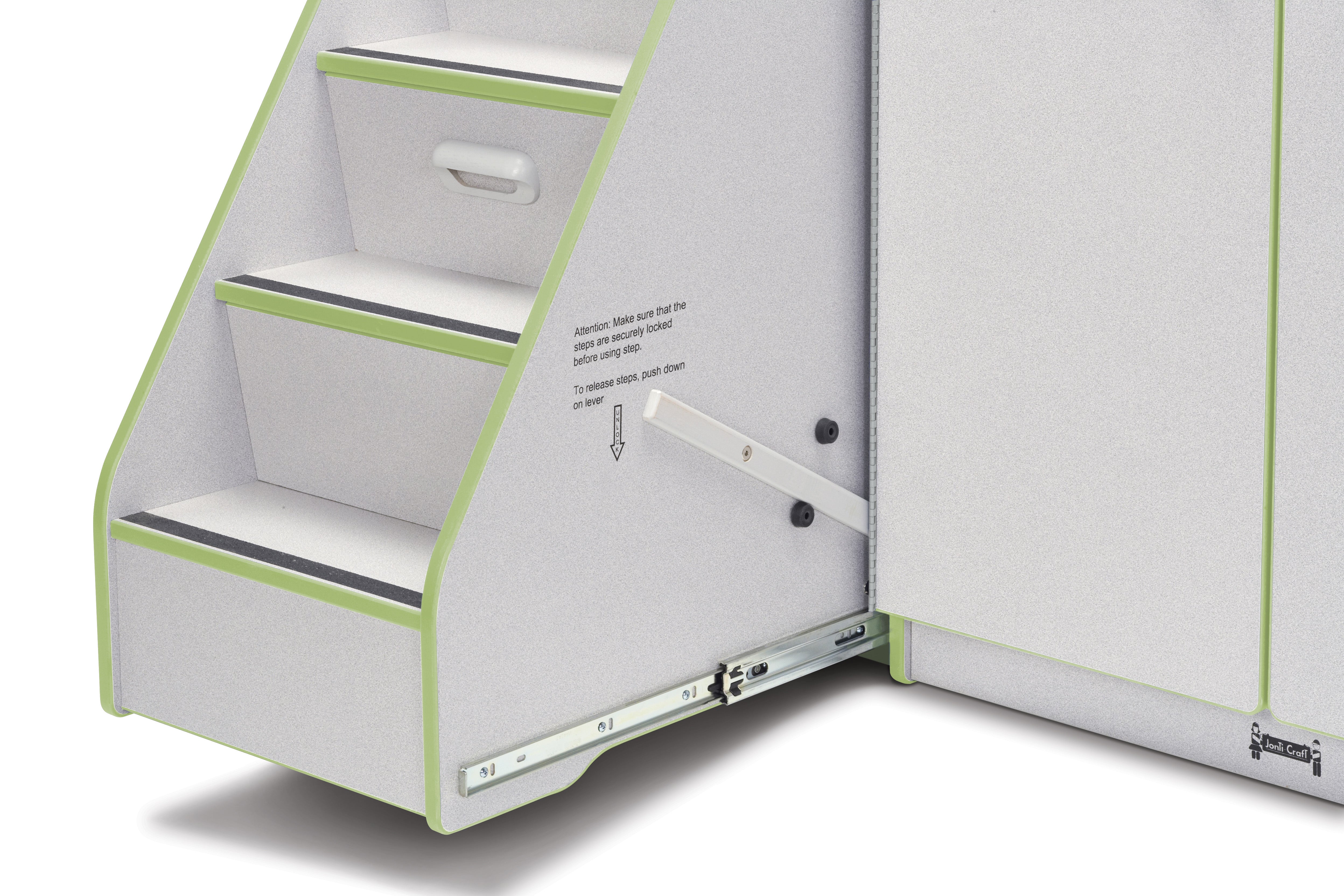 Rainbow Accents® Diaper Changer with Stairs — 5145JC130_stairlock_out.jpg