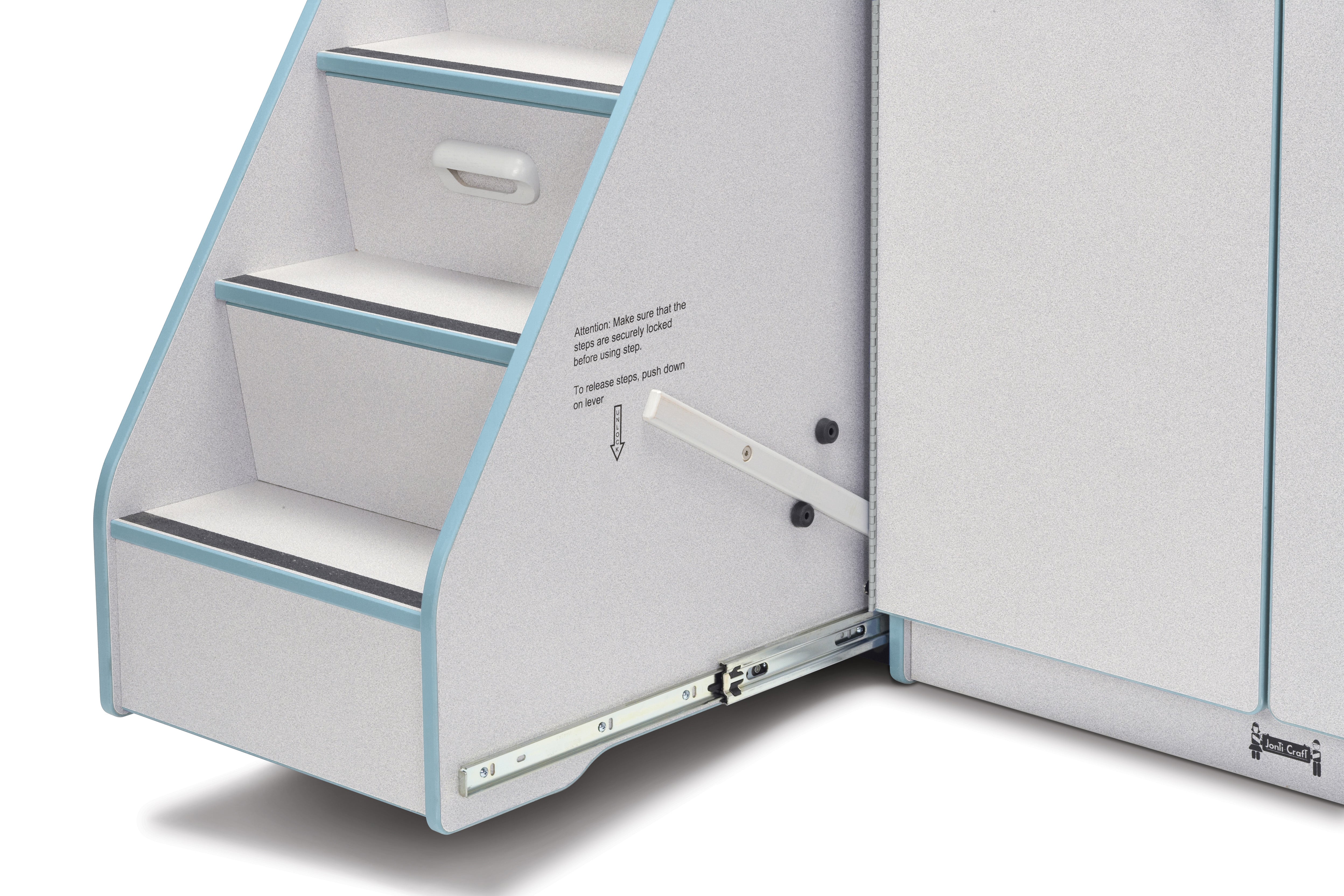 Rainbow Accents® Diaper Changer with Stairs — 5145JC131_stairlock_out.jpg